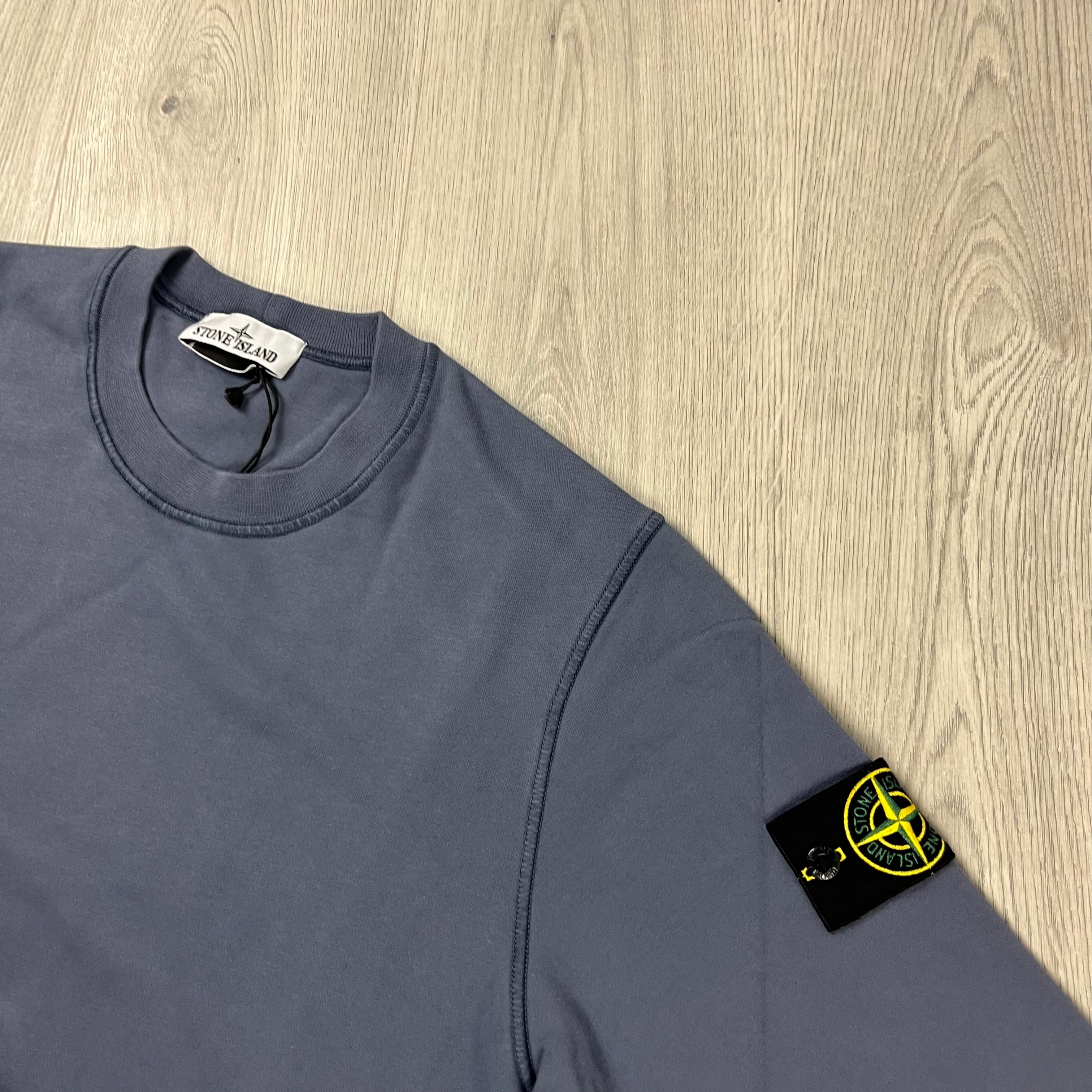 Stone Island Sweatshirt in Mid Blue. On sale at Open Attire.