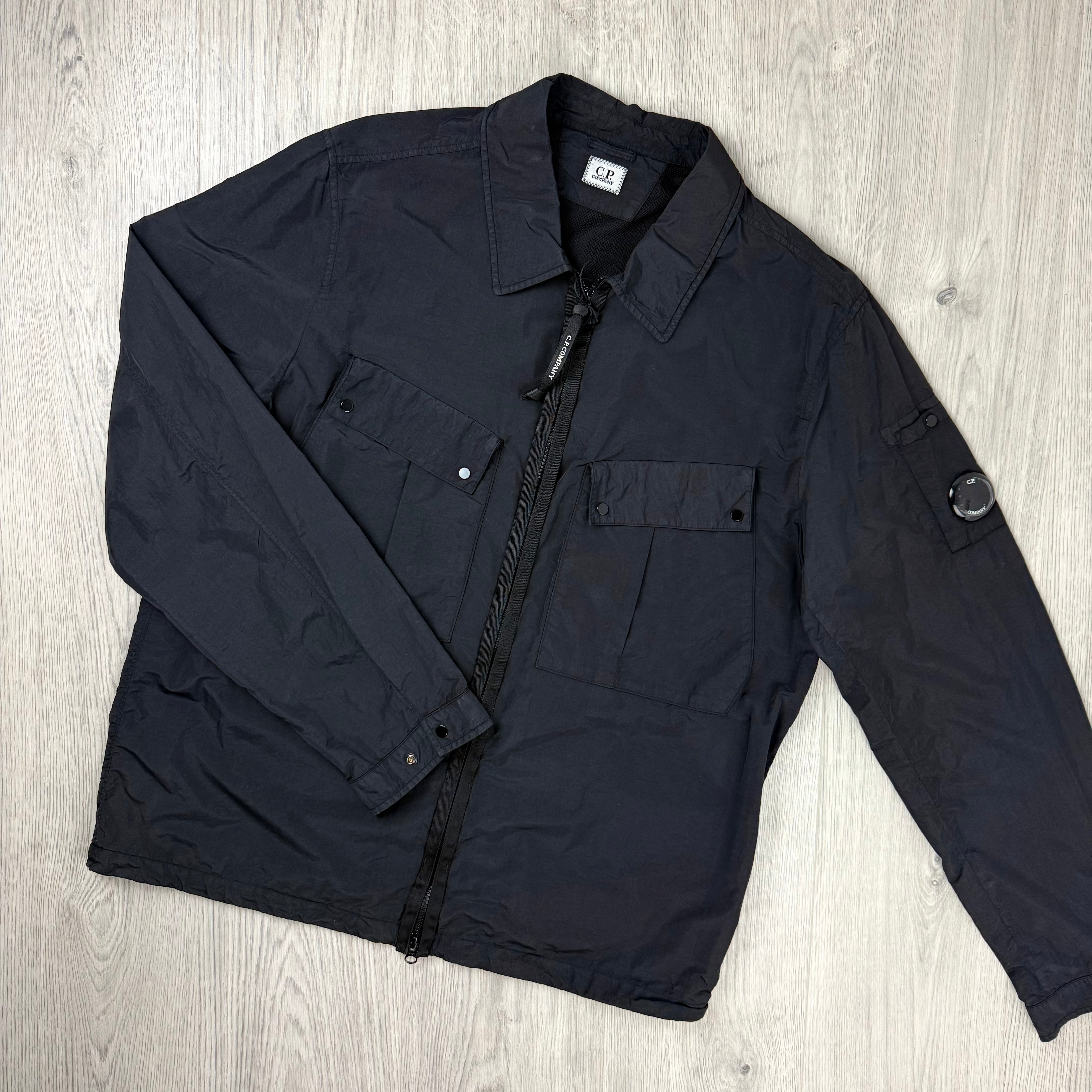 CP Company 'Flatt Nylon' Overshirt - Black