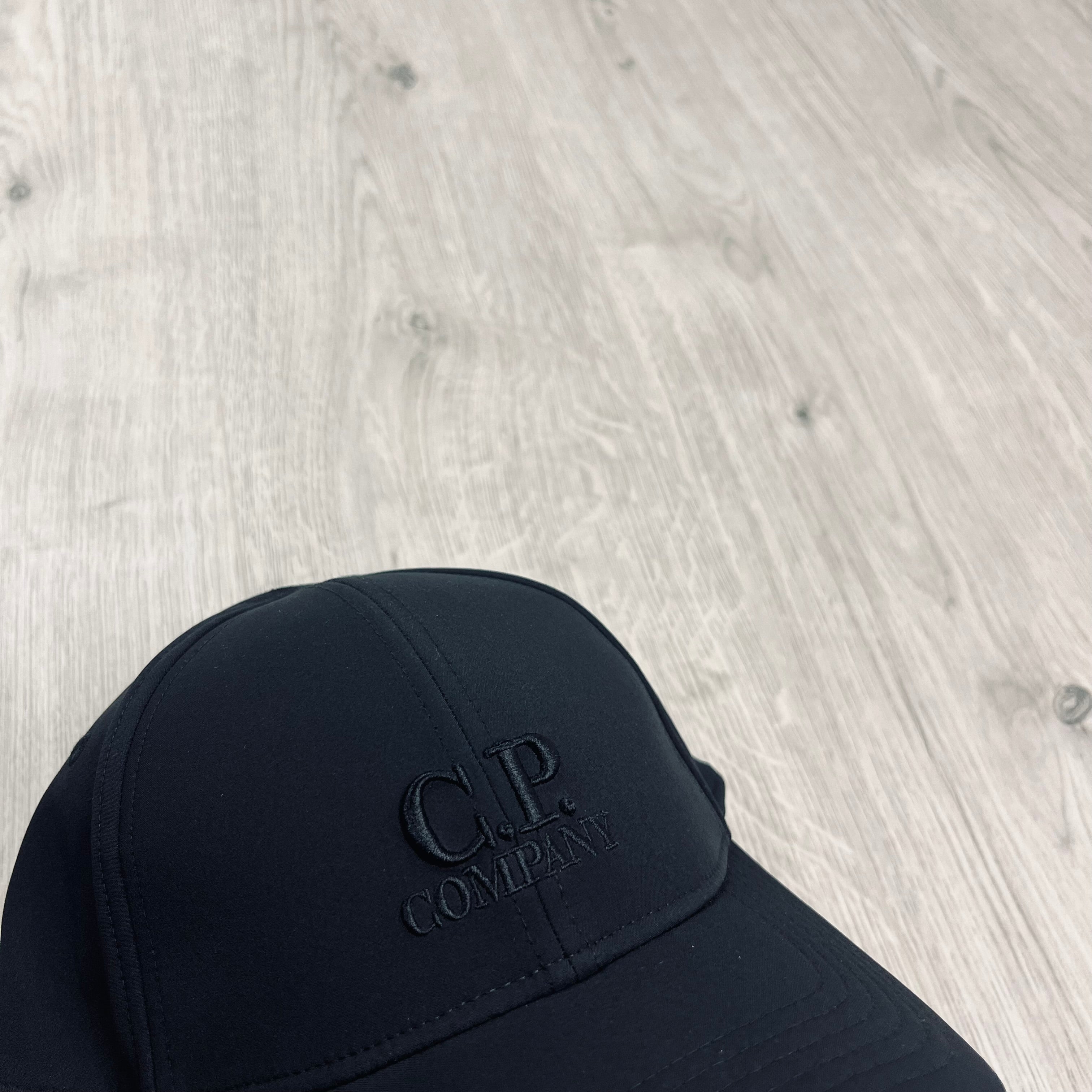 CP Company Shell-R Baseball Cap in Black. On sale at Open Attire.