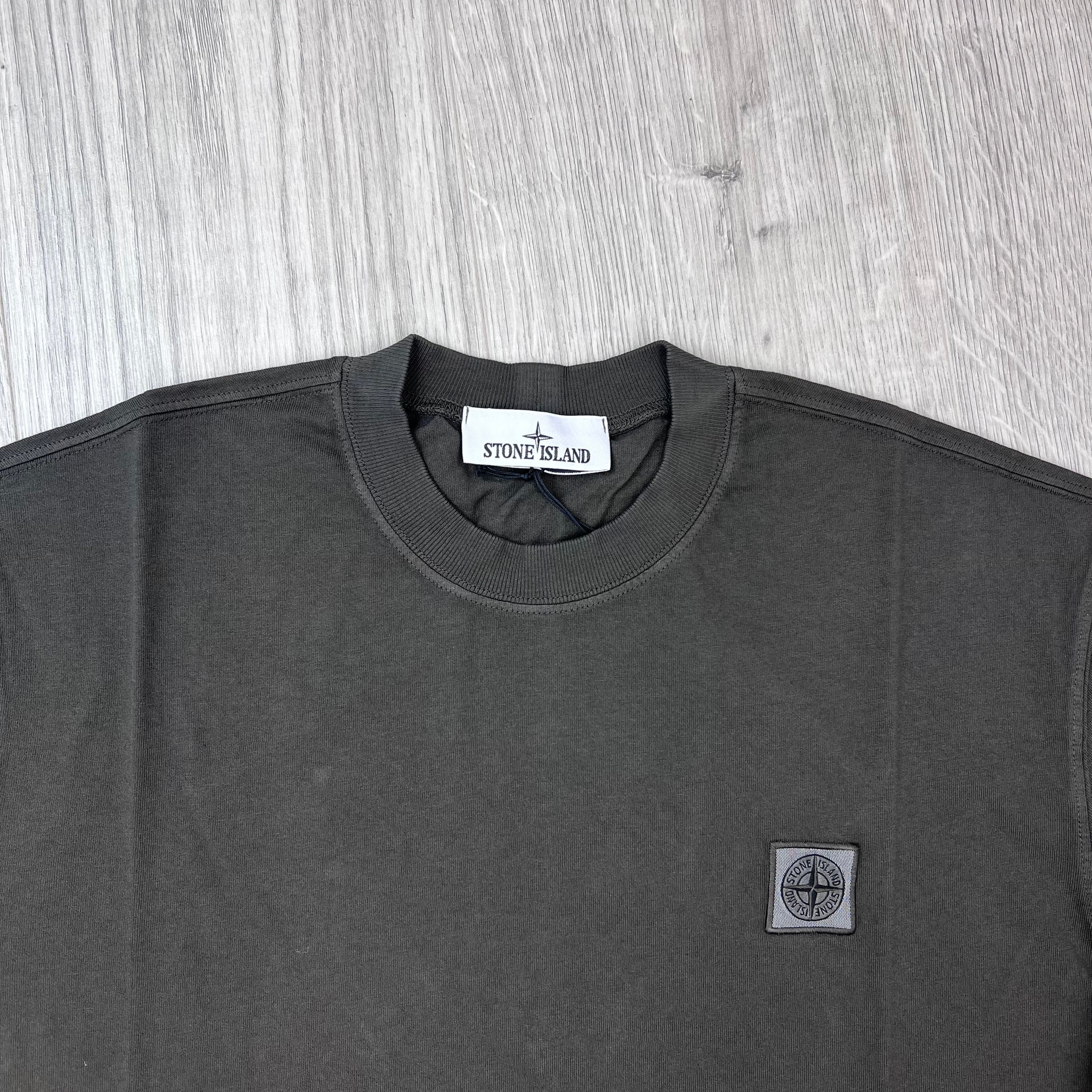 Stone Island Combed Organic Patch T-Shirt - Coal Grey