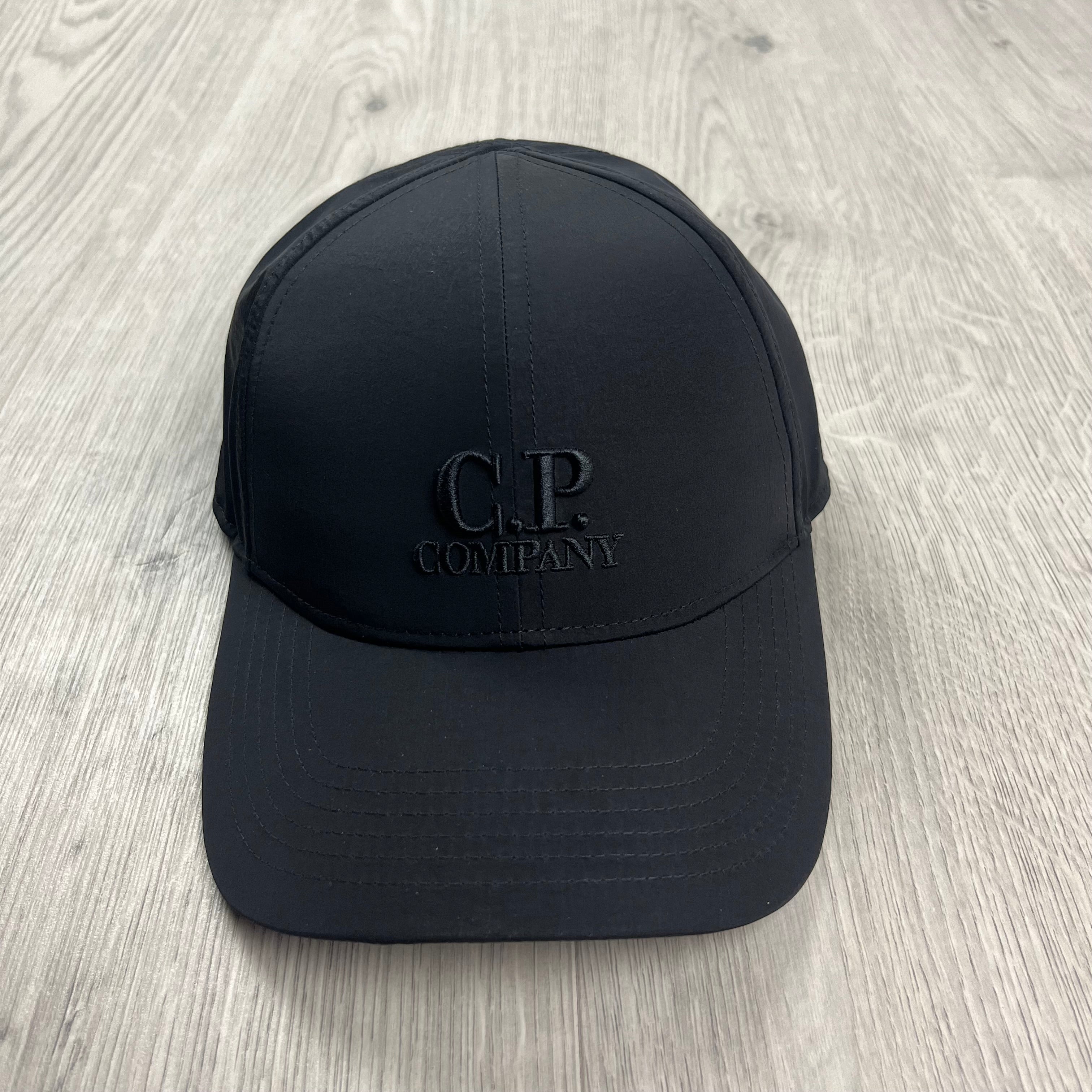 CP Company Chrome-R Baseball Cap in Black. On sale at Open Attire.