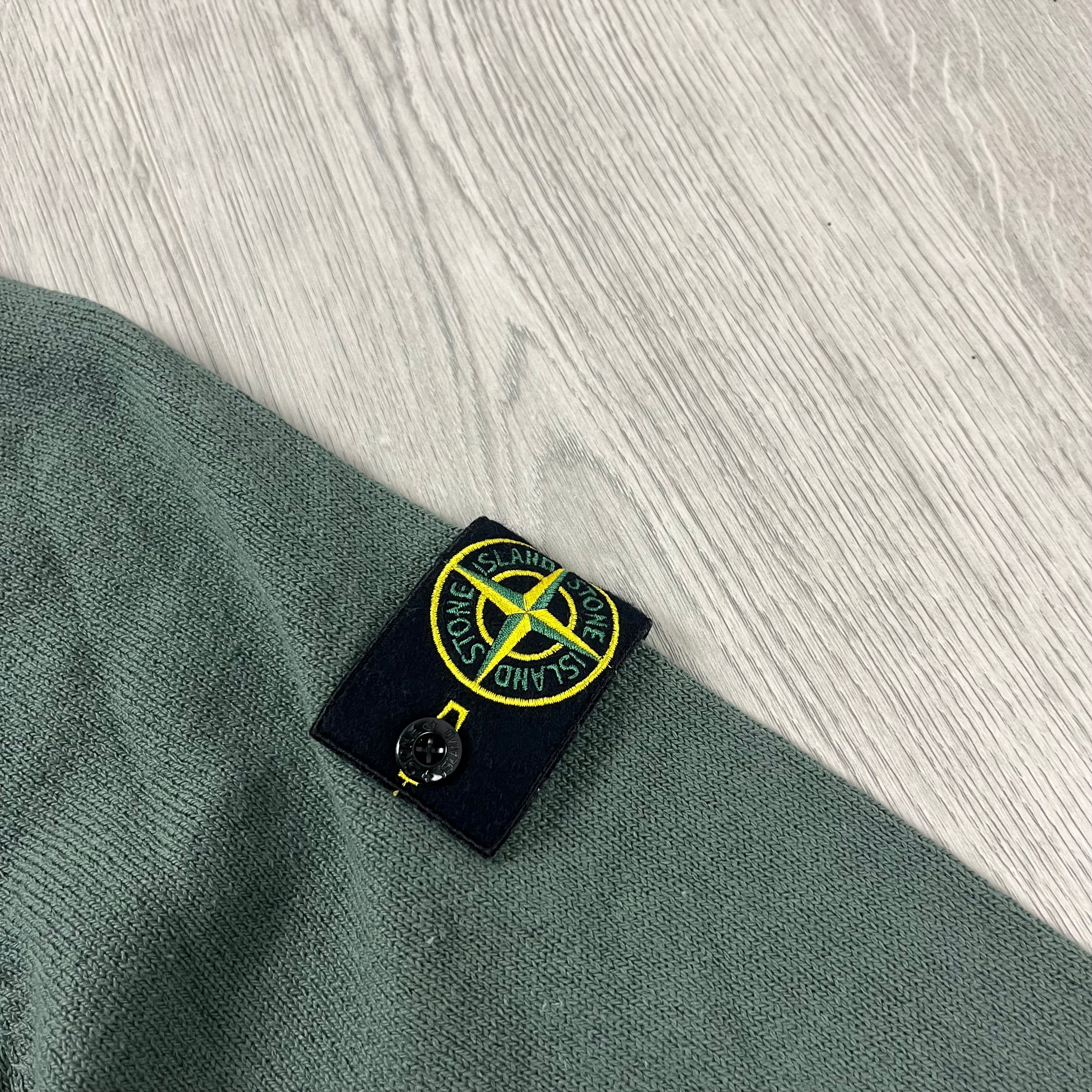 Stone Island knitted sweatshirt in Musk Green. On sale at Open Attire.