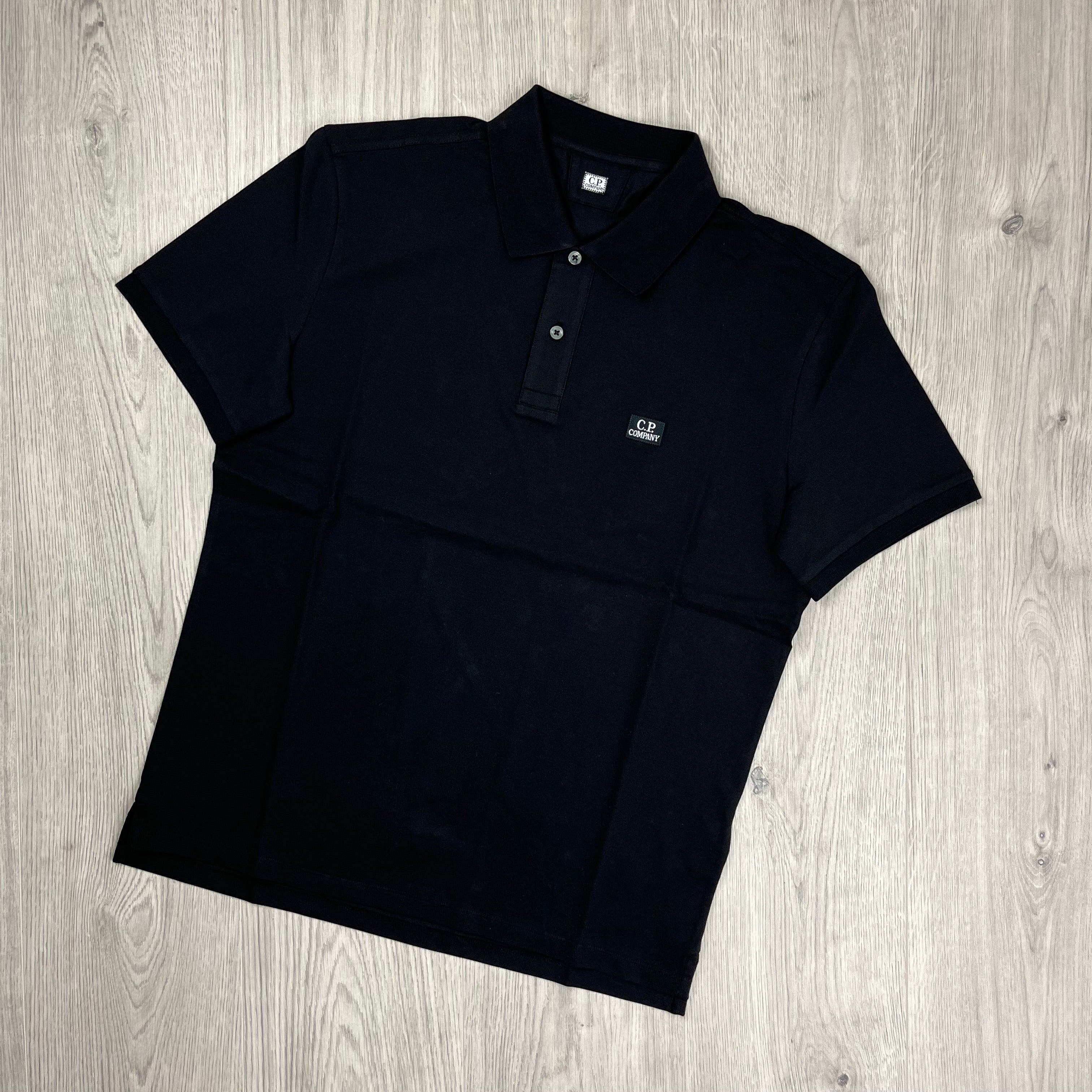 CP Company Piquet Polo Shirt - Black