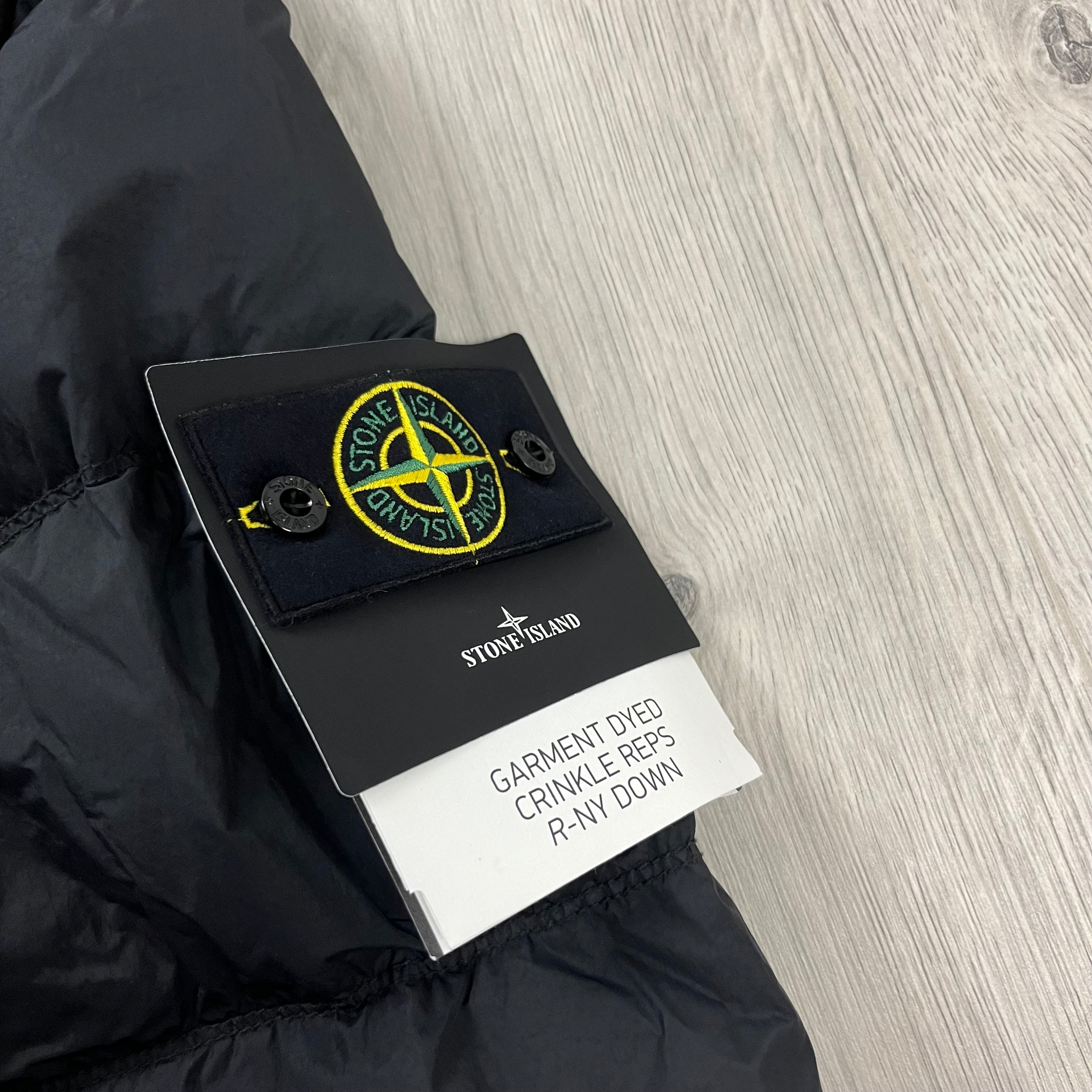 Stone Island Crinkle Reps R-Ny Blouson in Black. On sale at Open Attire.