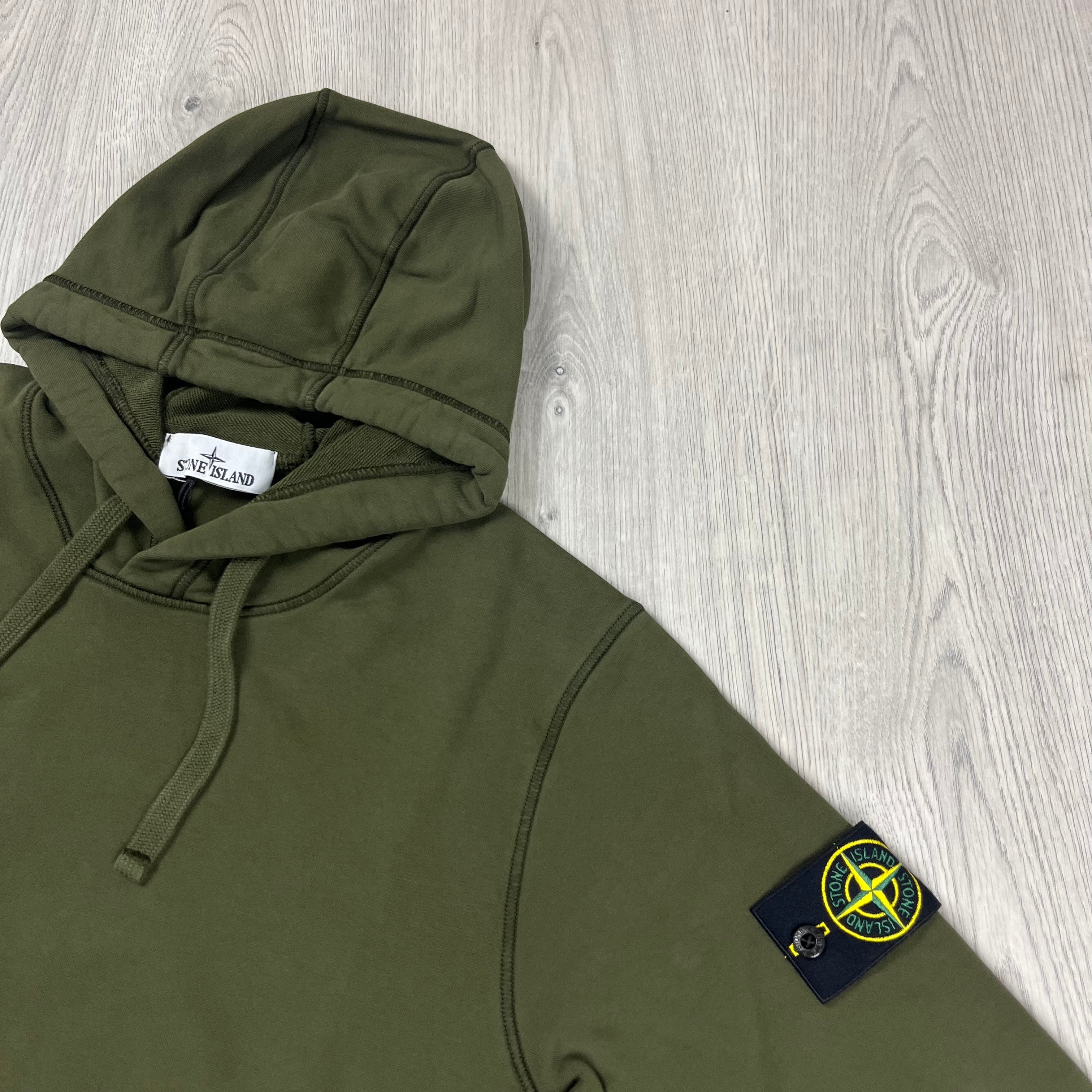 Stone Island Dyed Hoodie - Olive