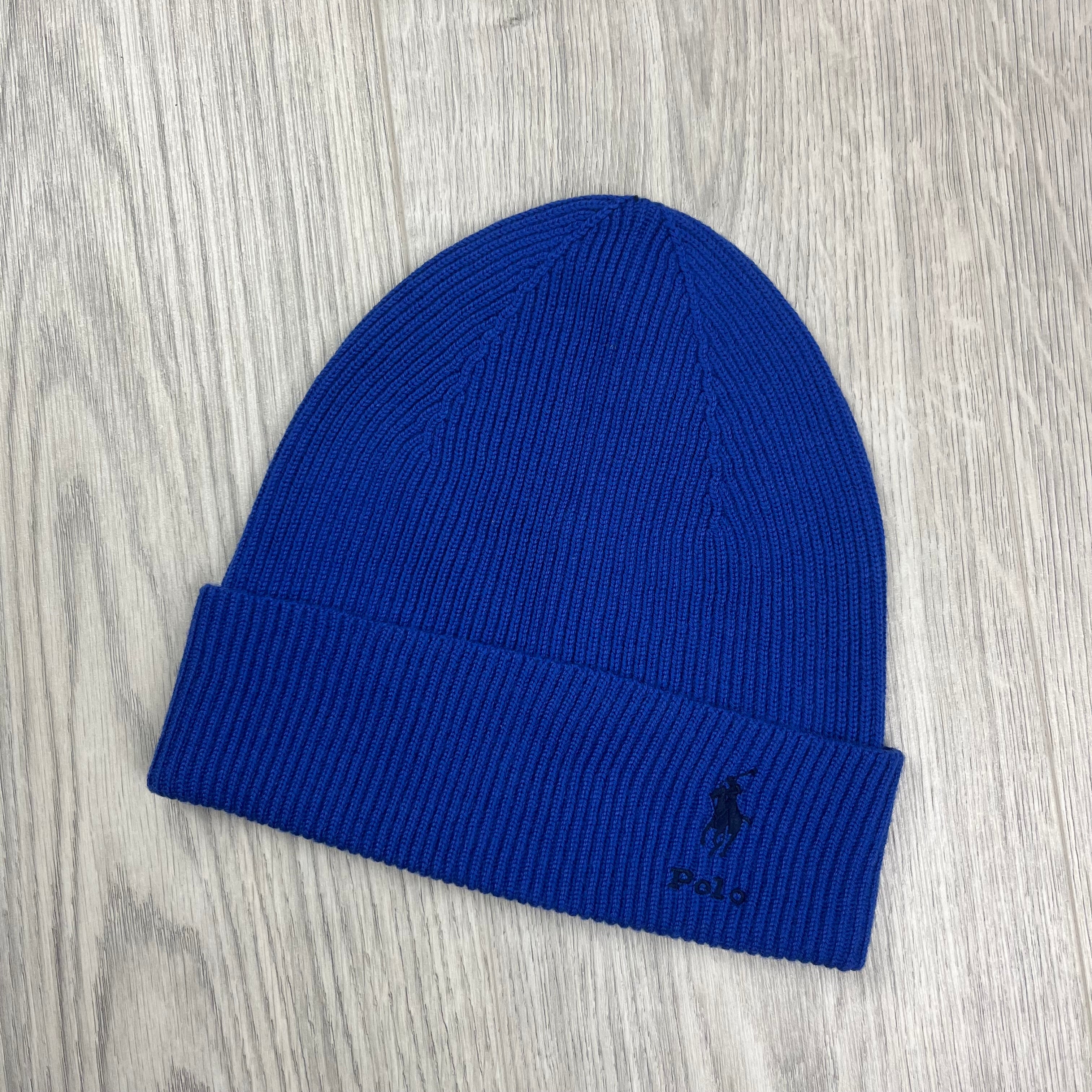 Polo Ralph Lauren Beanie in Royal Blue. On sale at Open Attire.