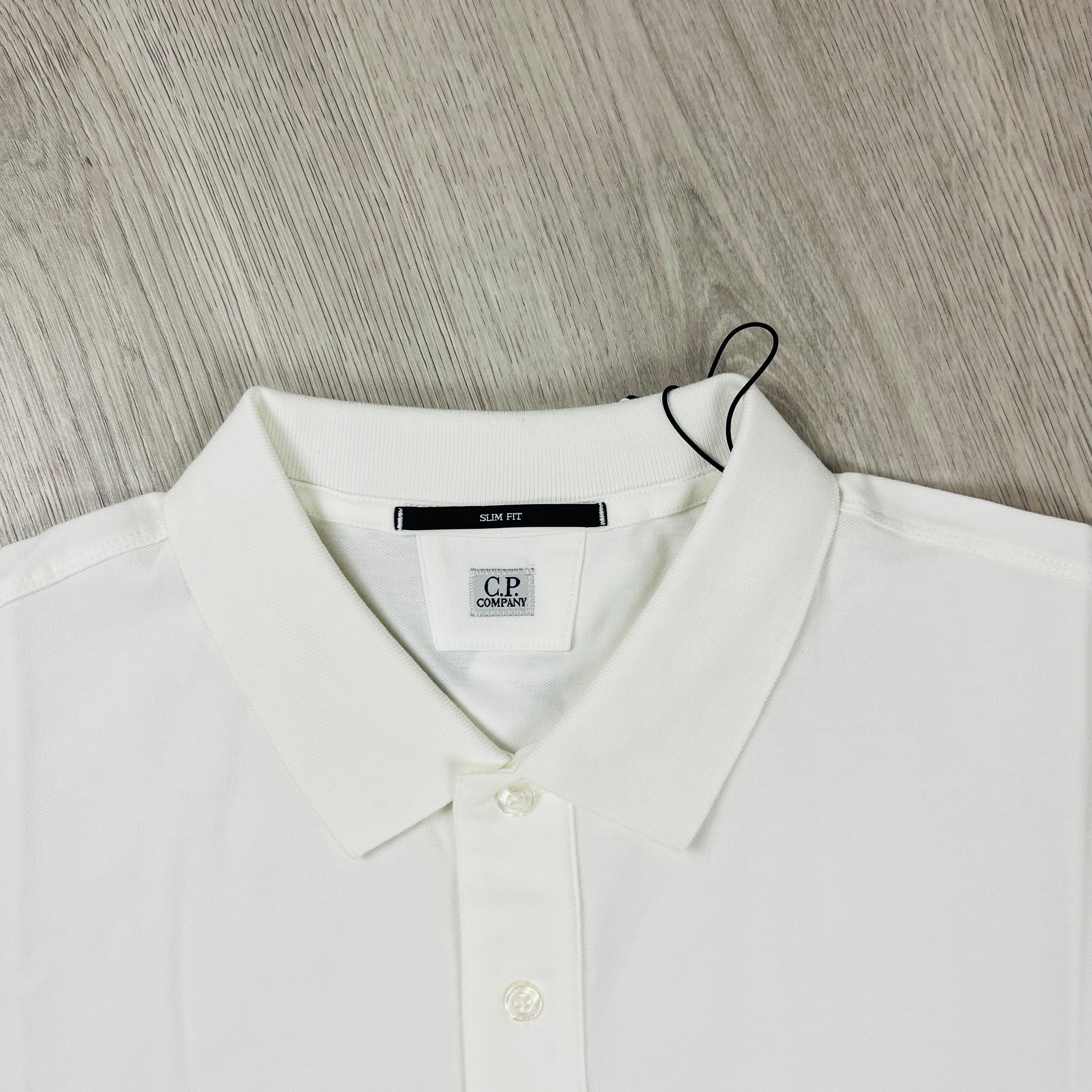 CP Company Piquet Polo Shirt - White