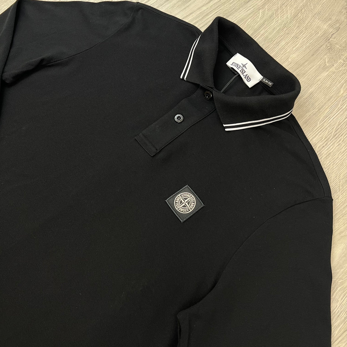 Stone Island Patch Polo Shirt - Black