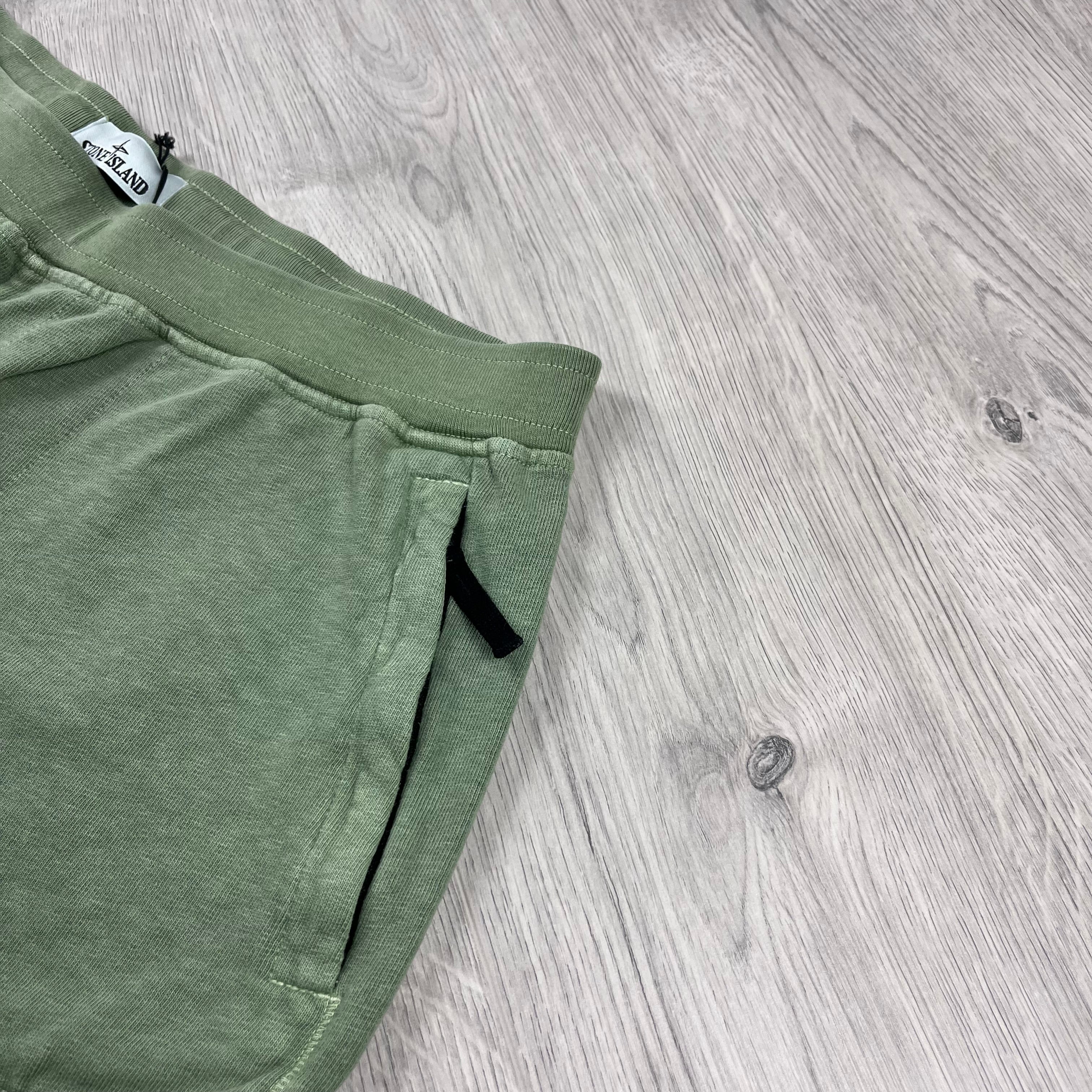 Stone Island Dyed Jersey Shorts - Sage Green