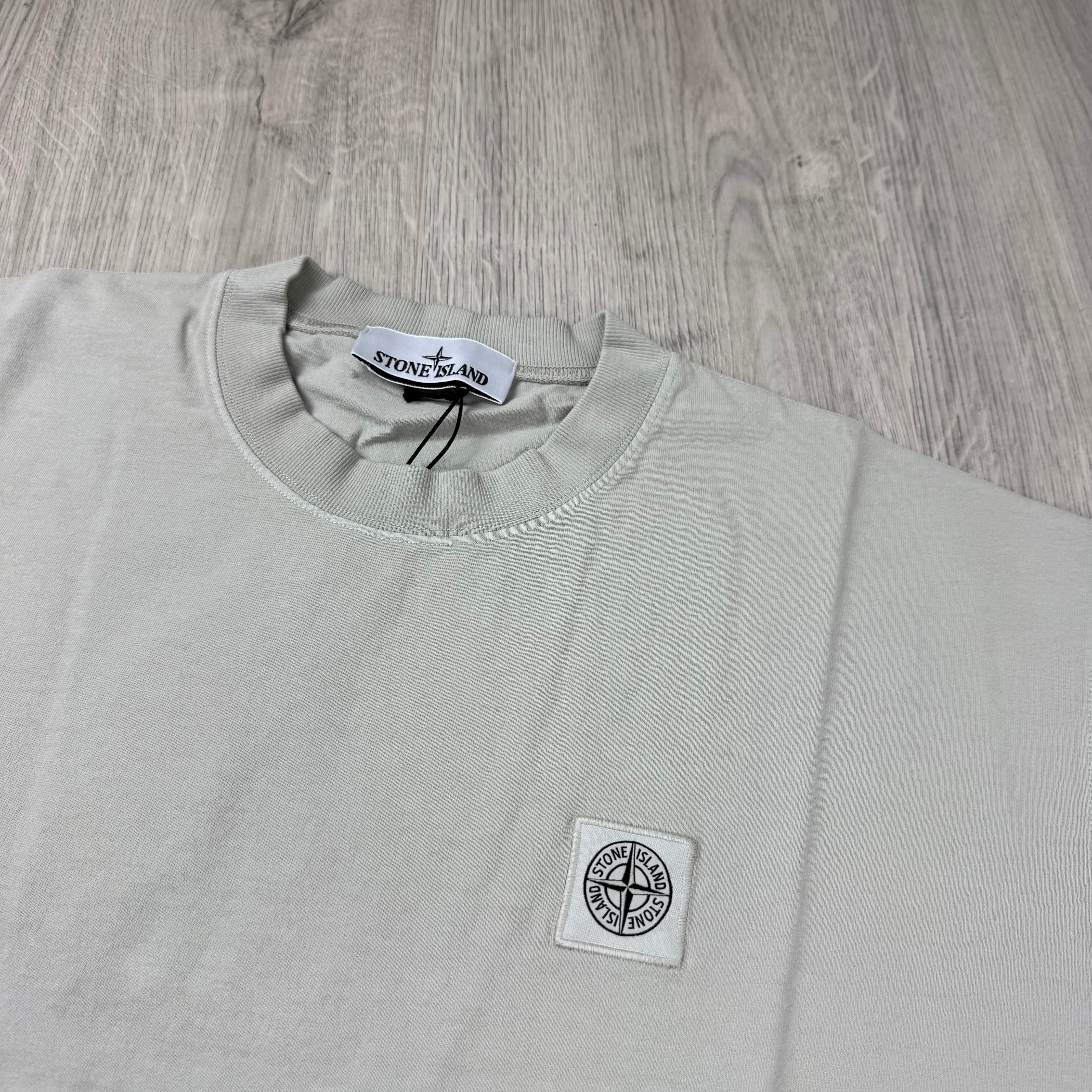 Stone Island Combed Organic Patch T-Shirt - Pearl Grey