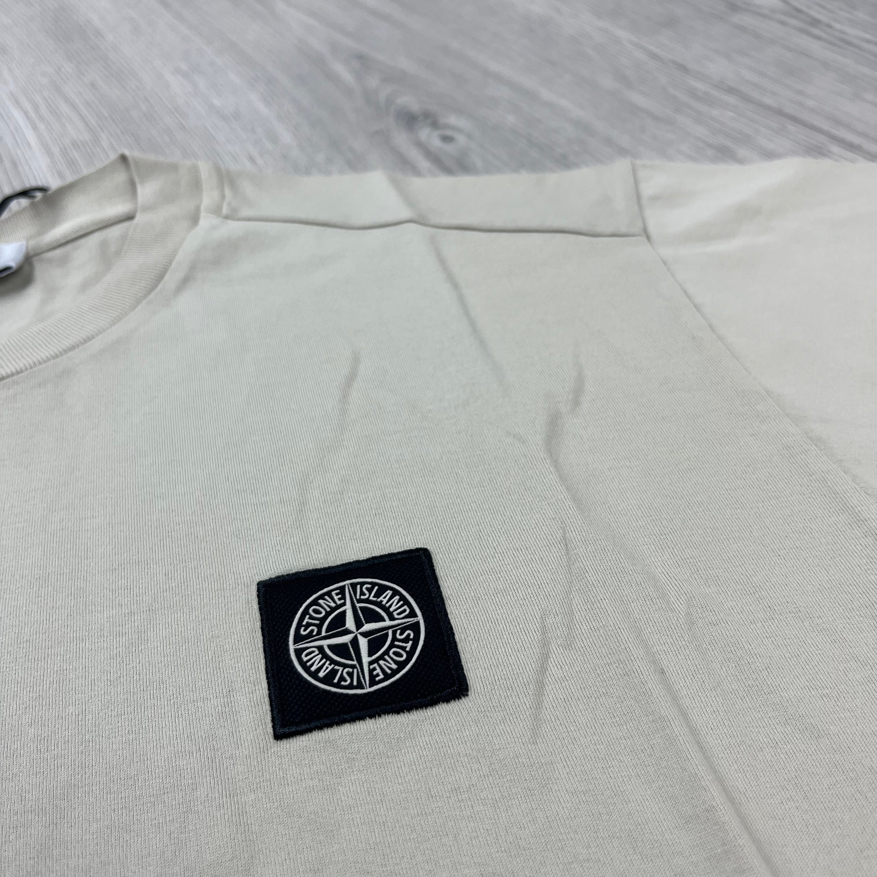 Stone Island Patch T-shirt in Off White. On sale at Open Attire.