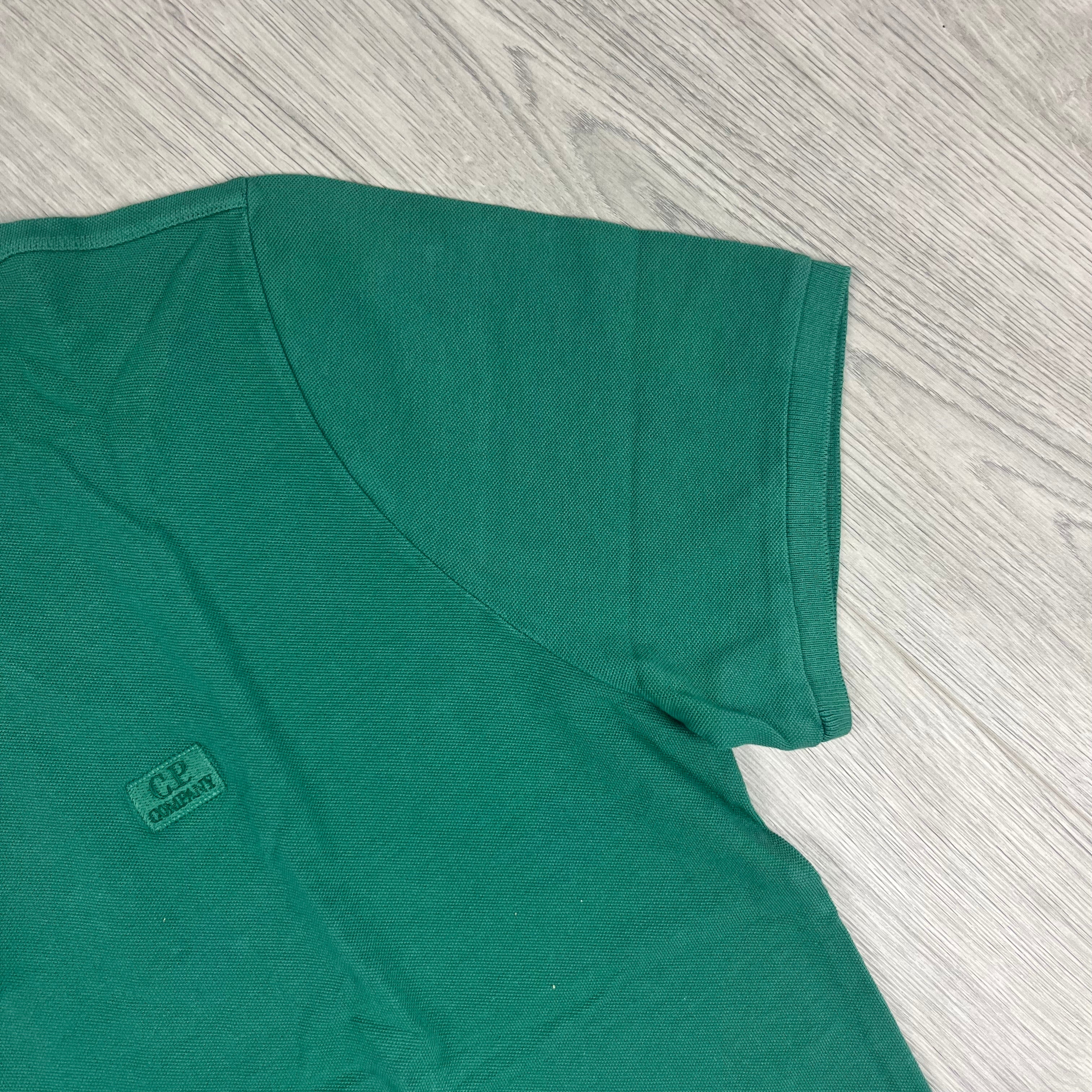 CP Company Piquet Polo Shirt - Frosty Spruce