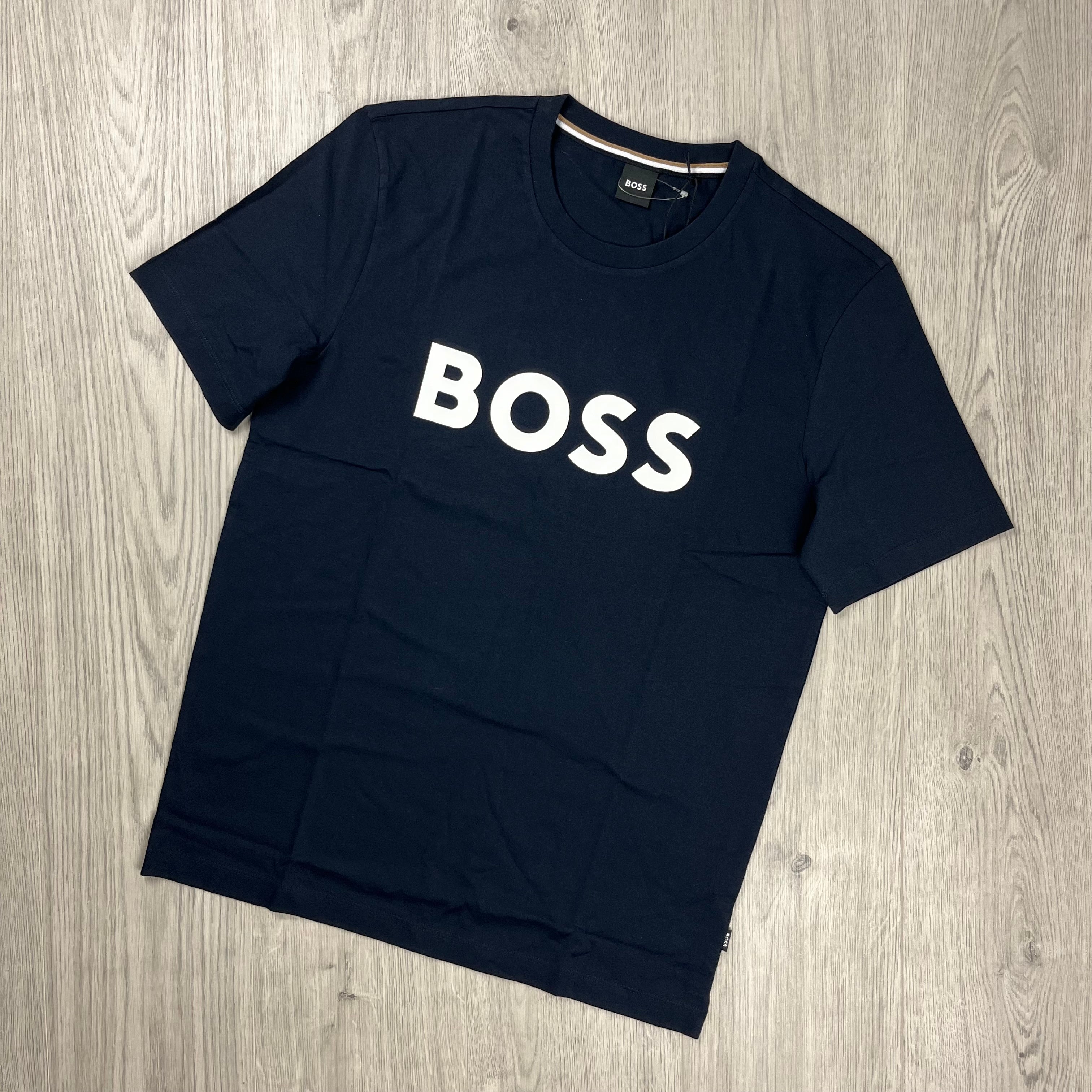 Hugo Boss Tiburt T-Shirt in Navy Blue. On sale at Open Attire.