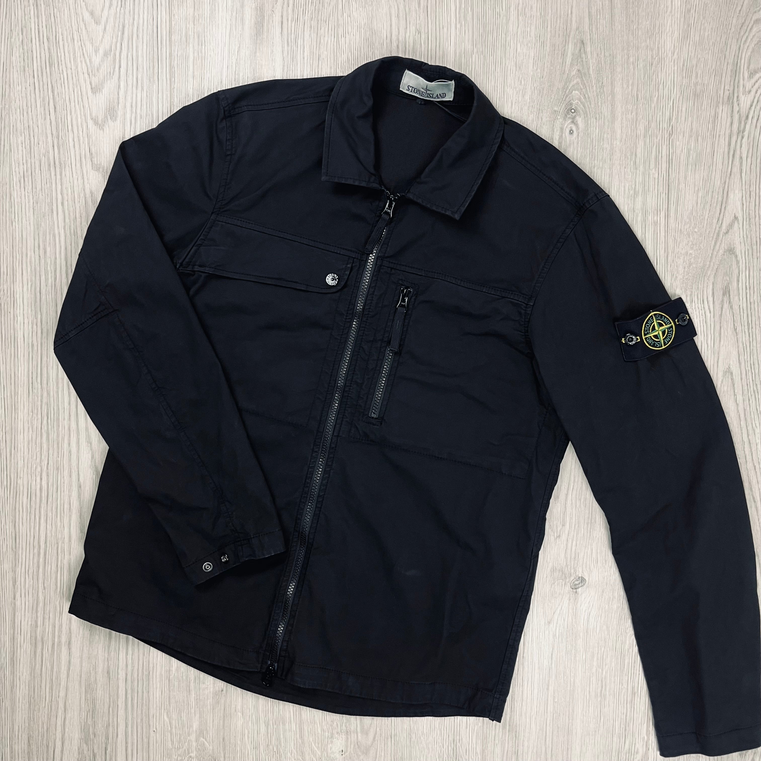 Stone Island Zip Overshirt - Black