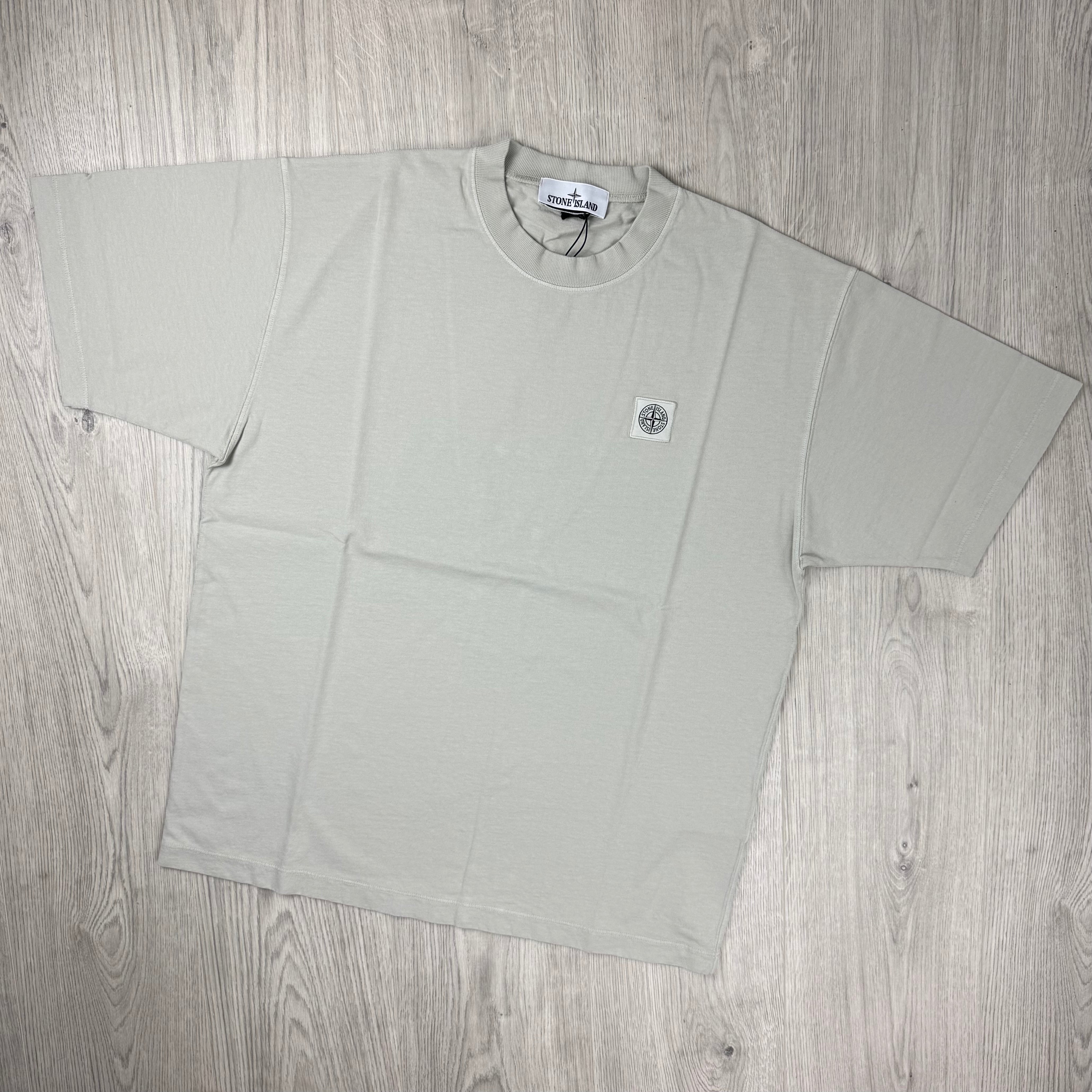 Stone Island Combed Organic Patch T-Shirt - Pearl Grey