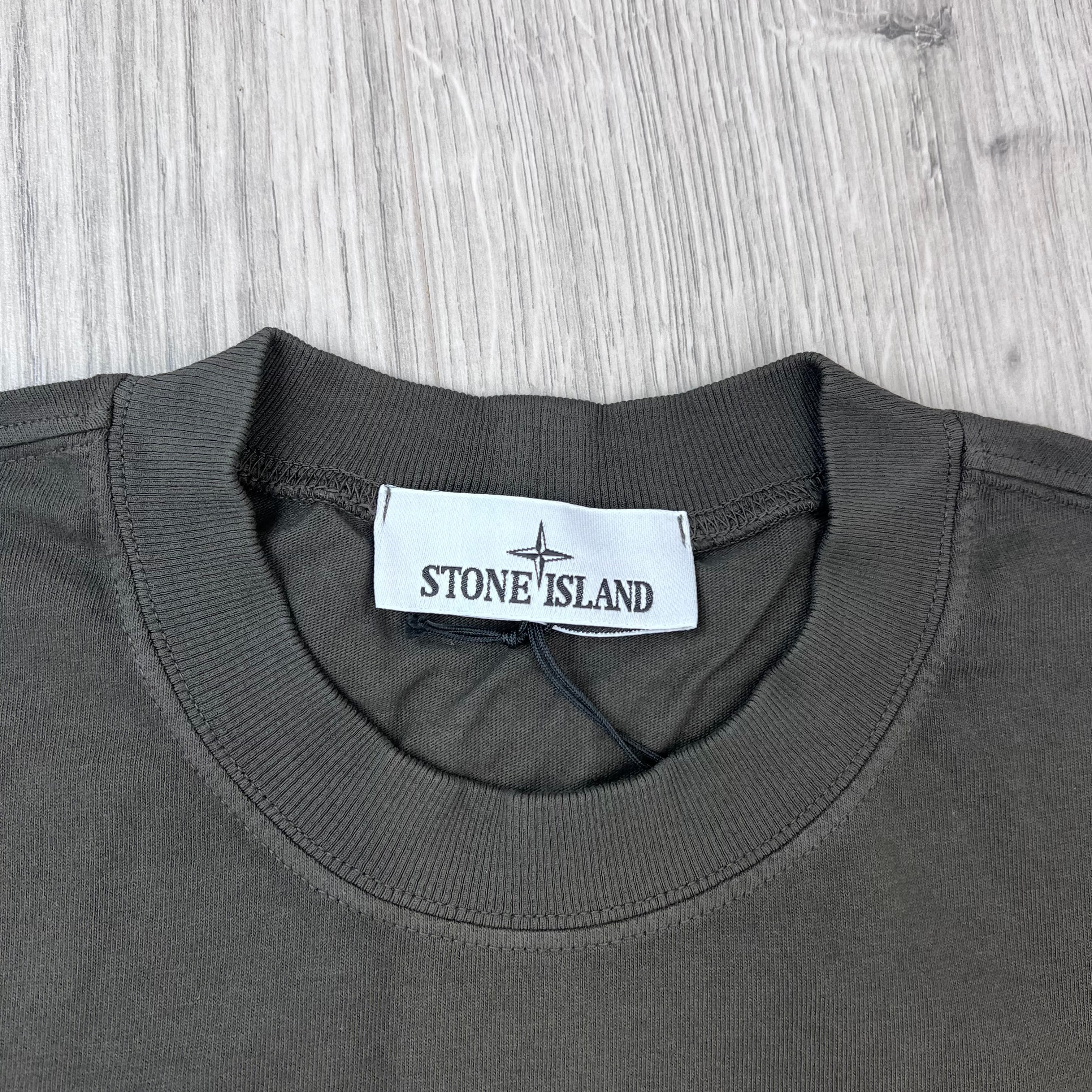 Stone Island Combed Organic Patch T-Shirt - Coal Grey