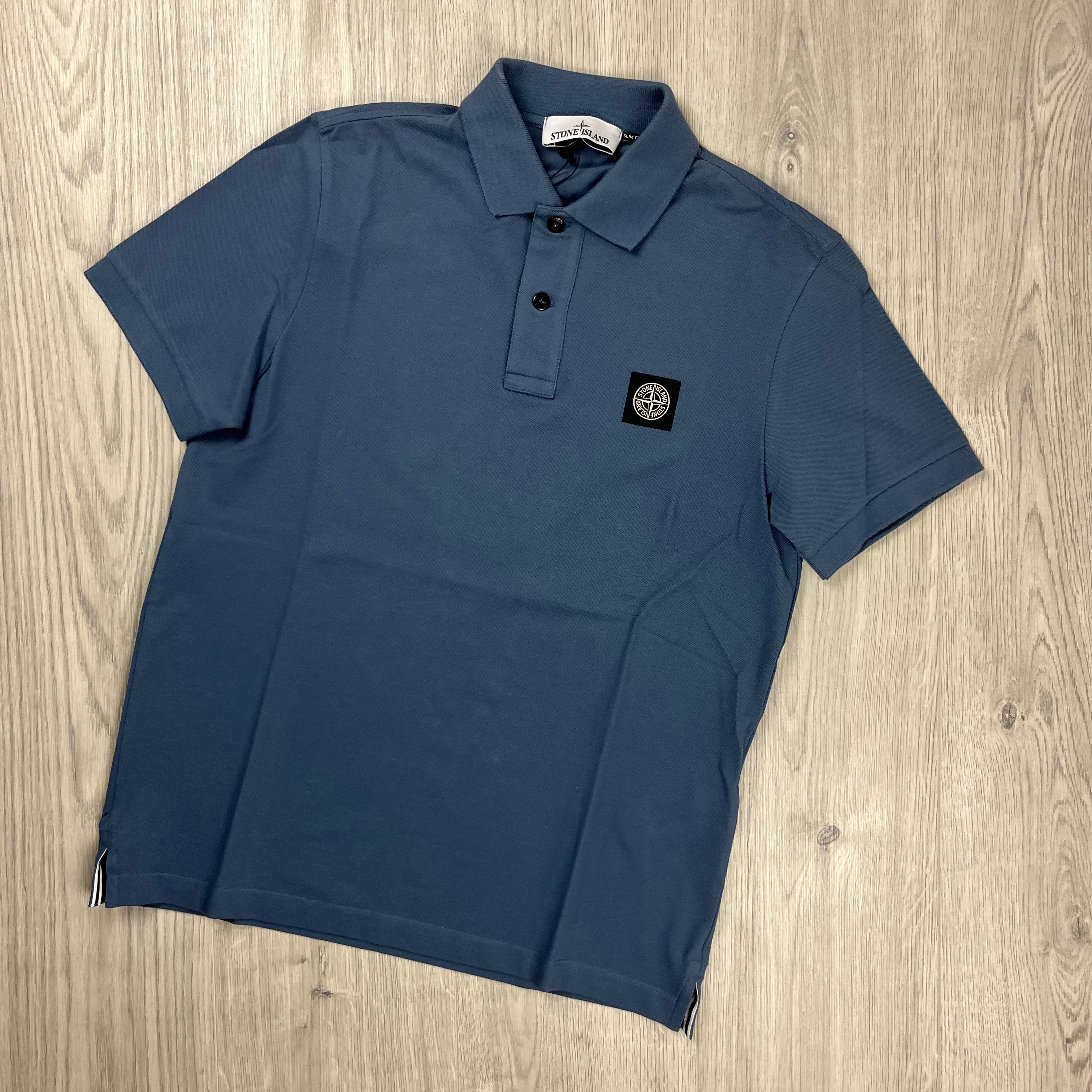 Stone Island Patch Polo Shirt - Avio Blue