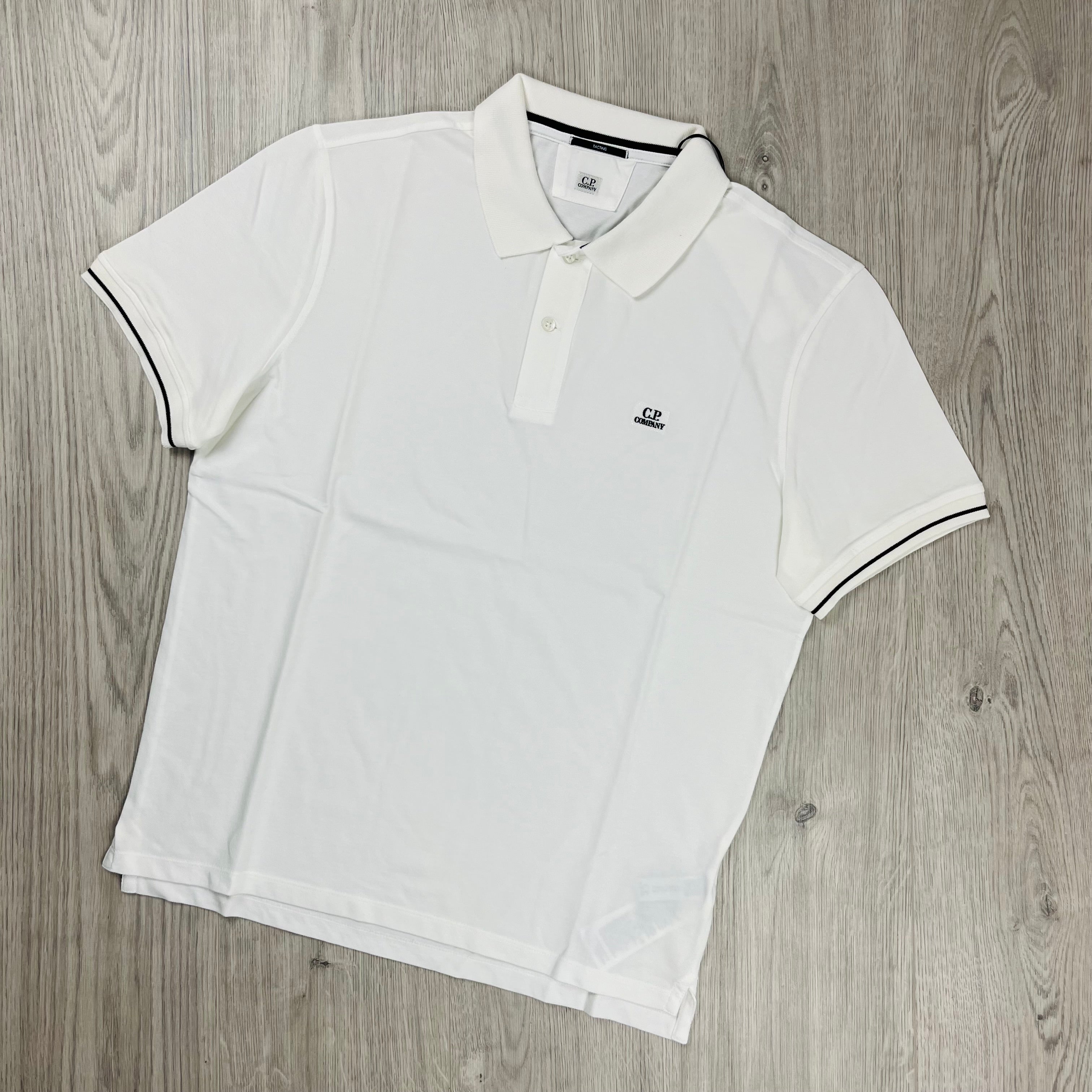 CP Company Piquet Polo Shirt - White