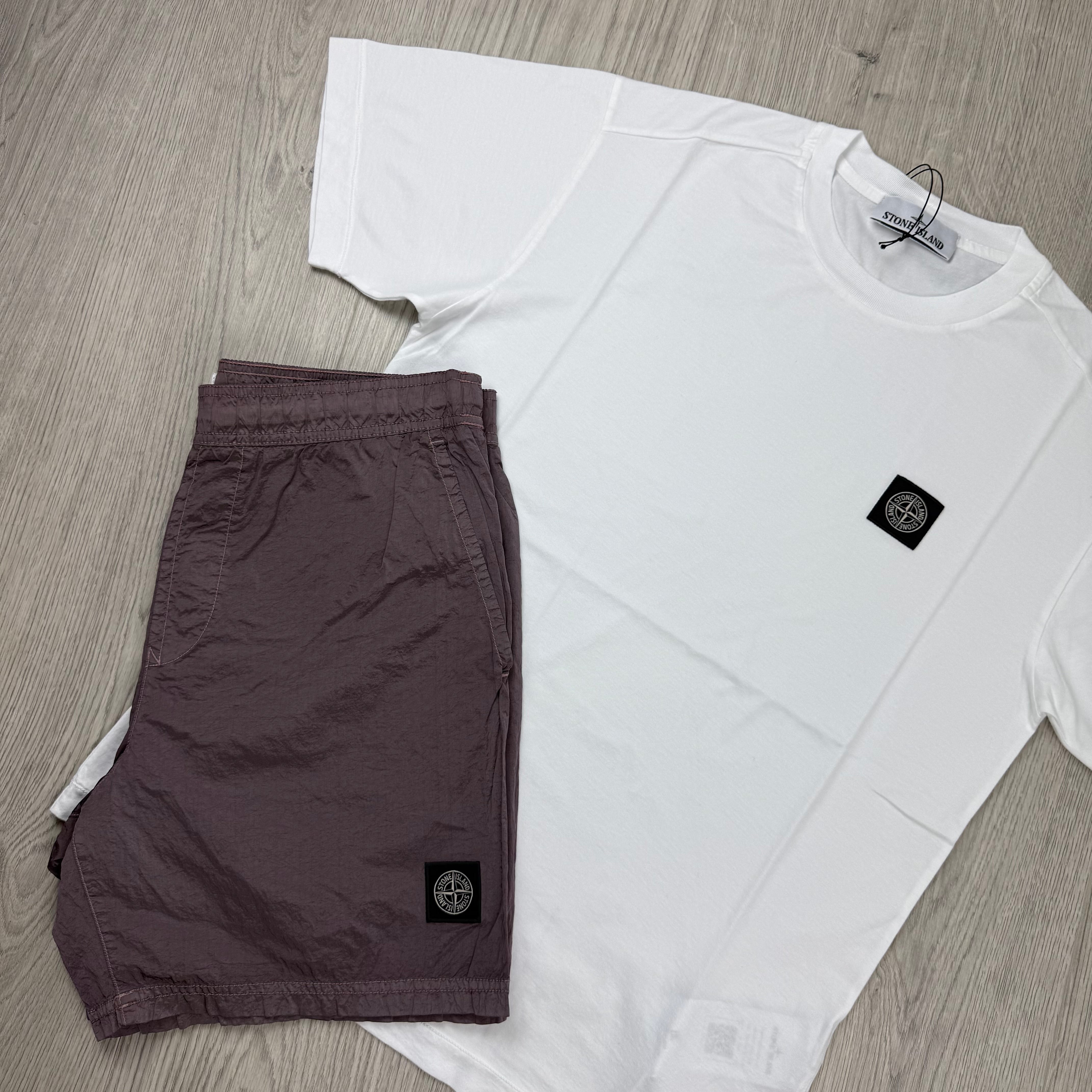 Stone Island Holiday Set - White/Purple Grey