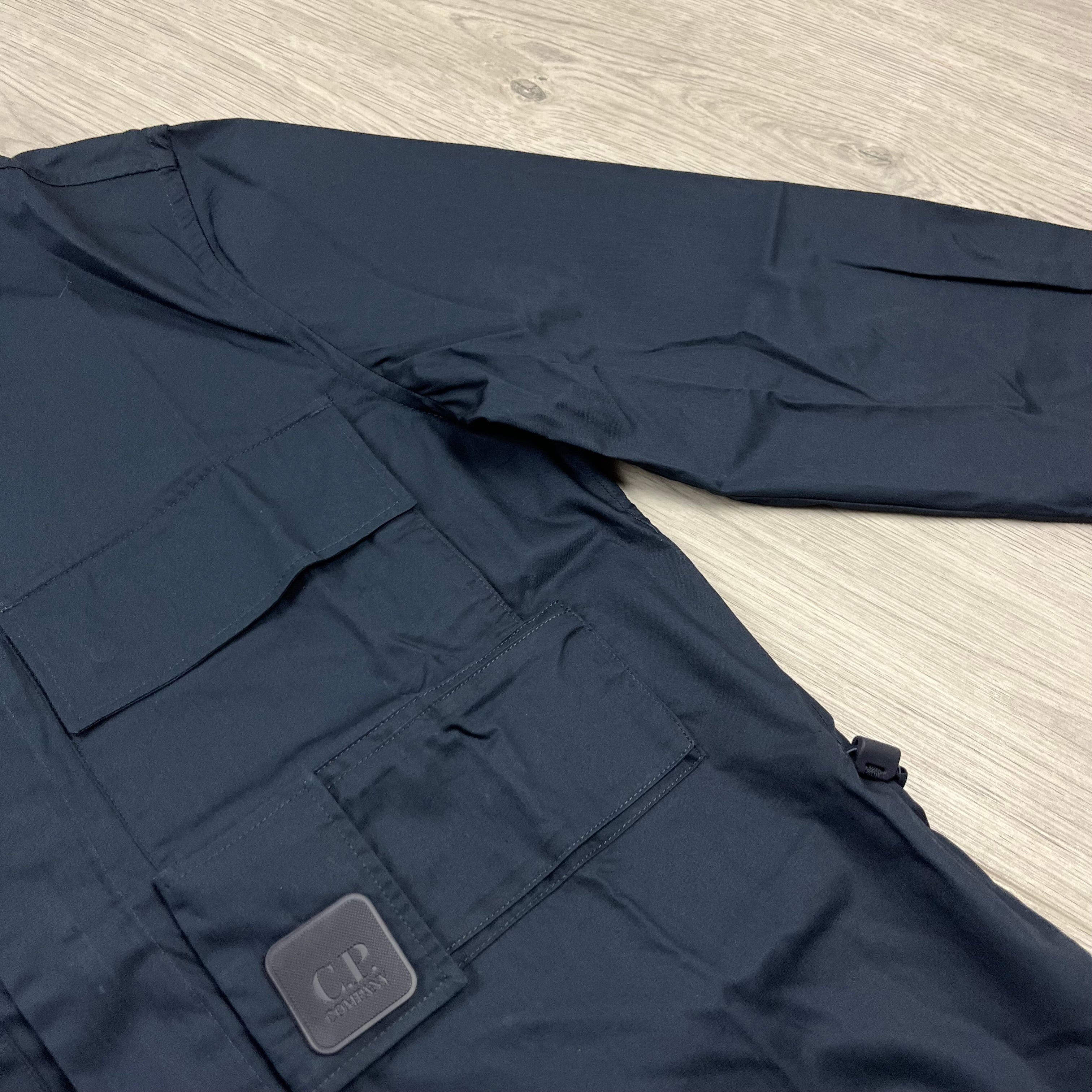 CP Company Metropolis Overshirt in Total Eclipse Navy Blue. On sale at Open Attire. 