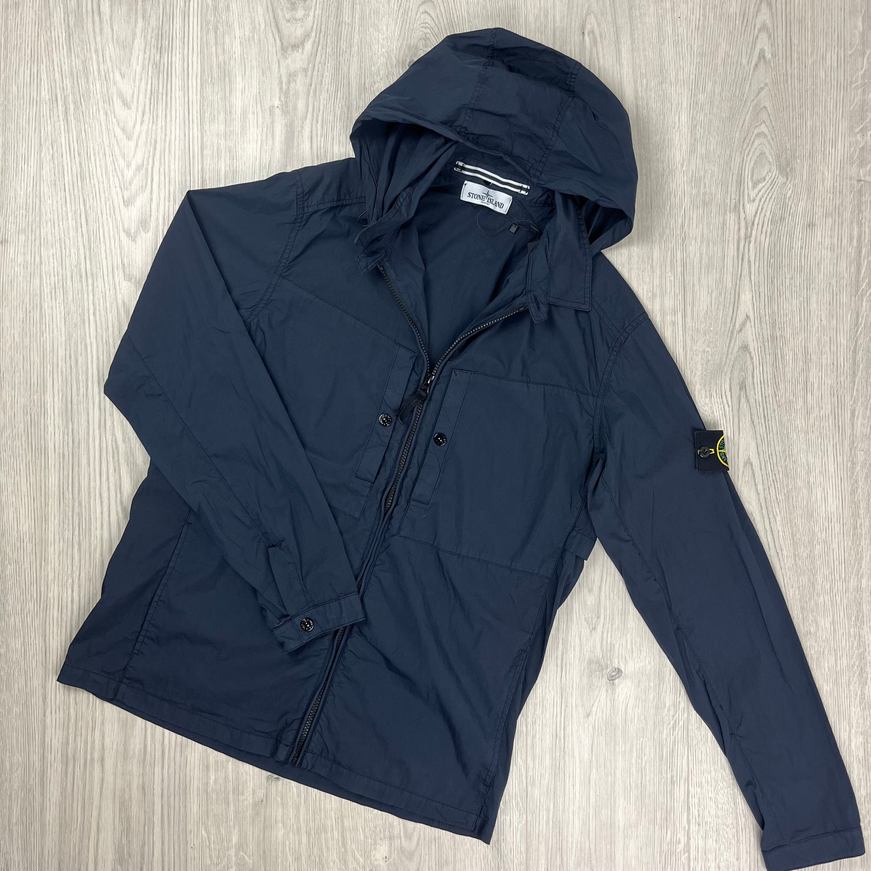 Stone Island Hooded Overshirt - Navy