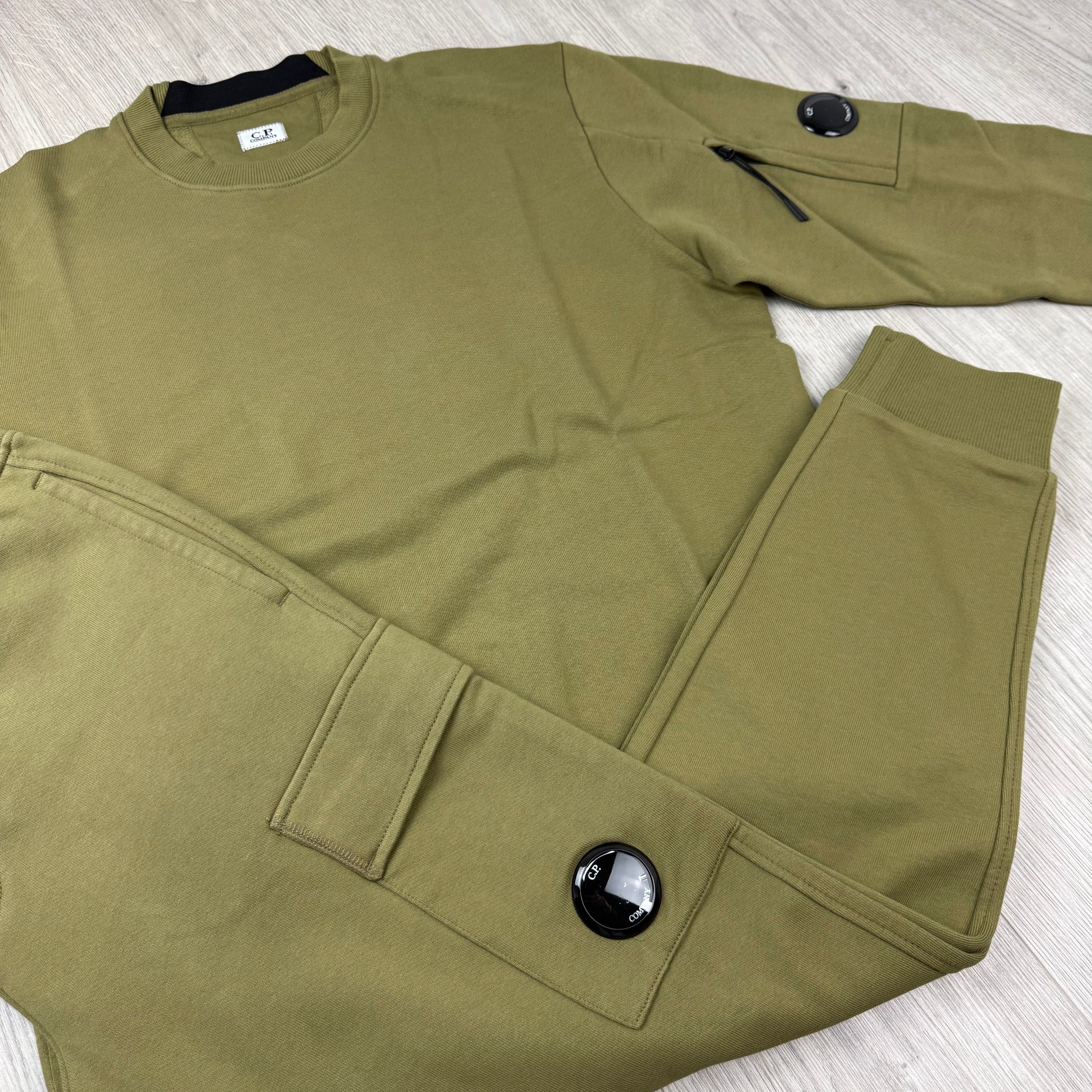 CP Company Raised Fleece Tracksuit - Dried Herb