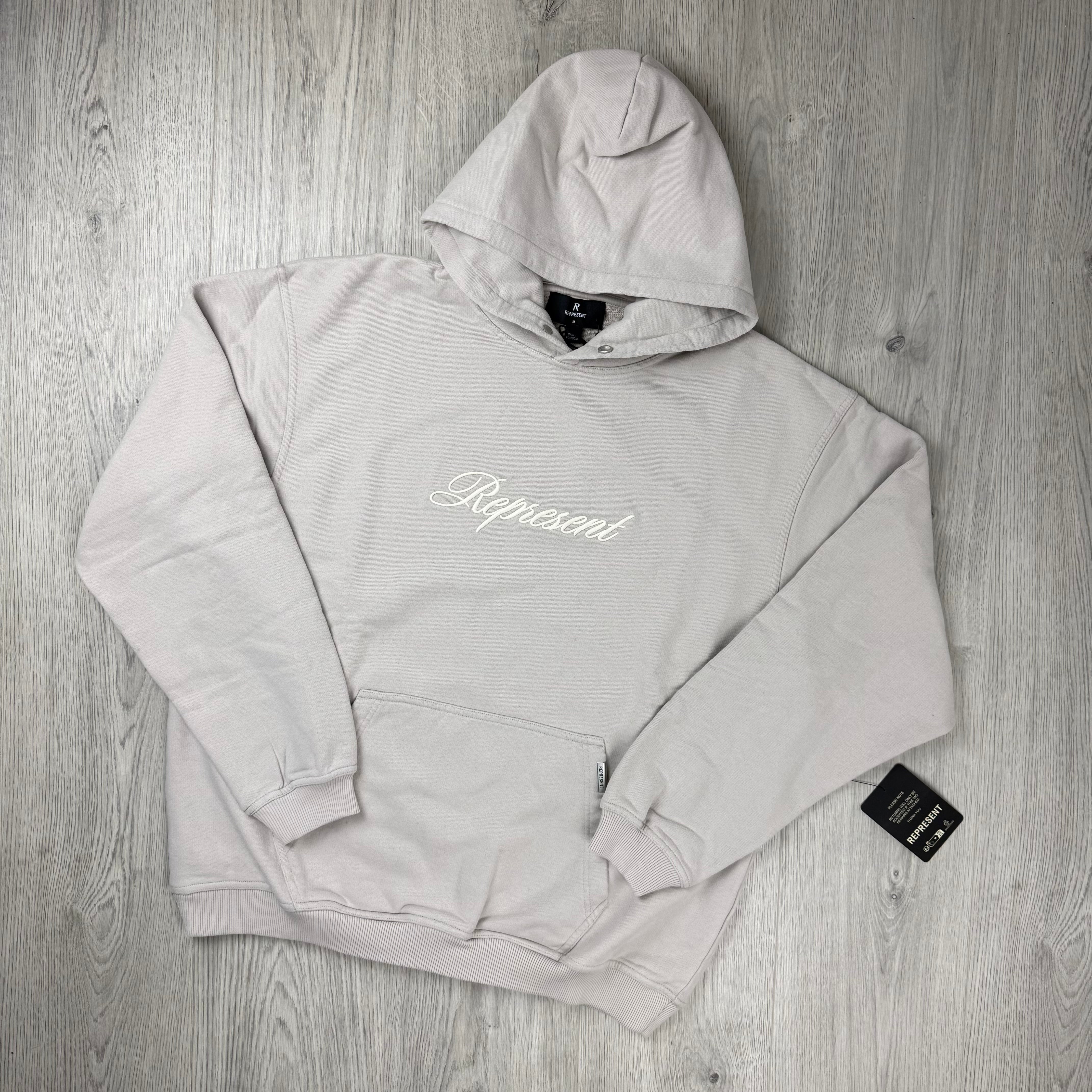 Represent 'Script' Hoodie - Concrete