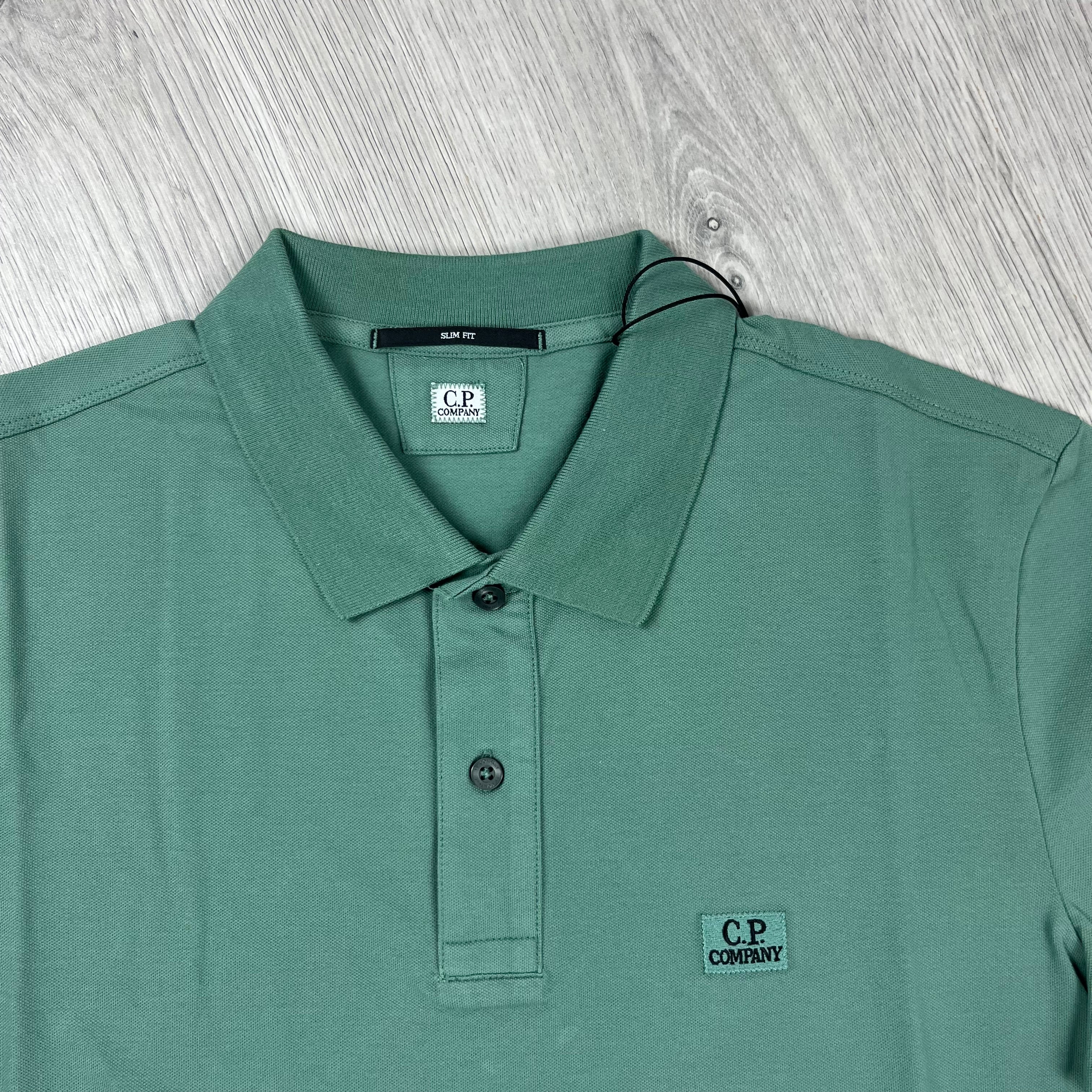 CP Company Piquet Polo Shirt - Green Bay