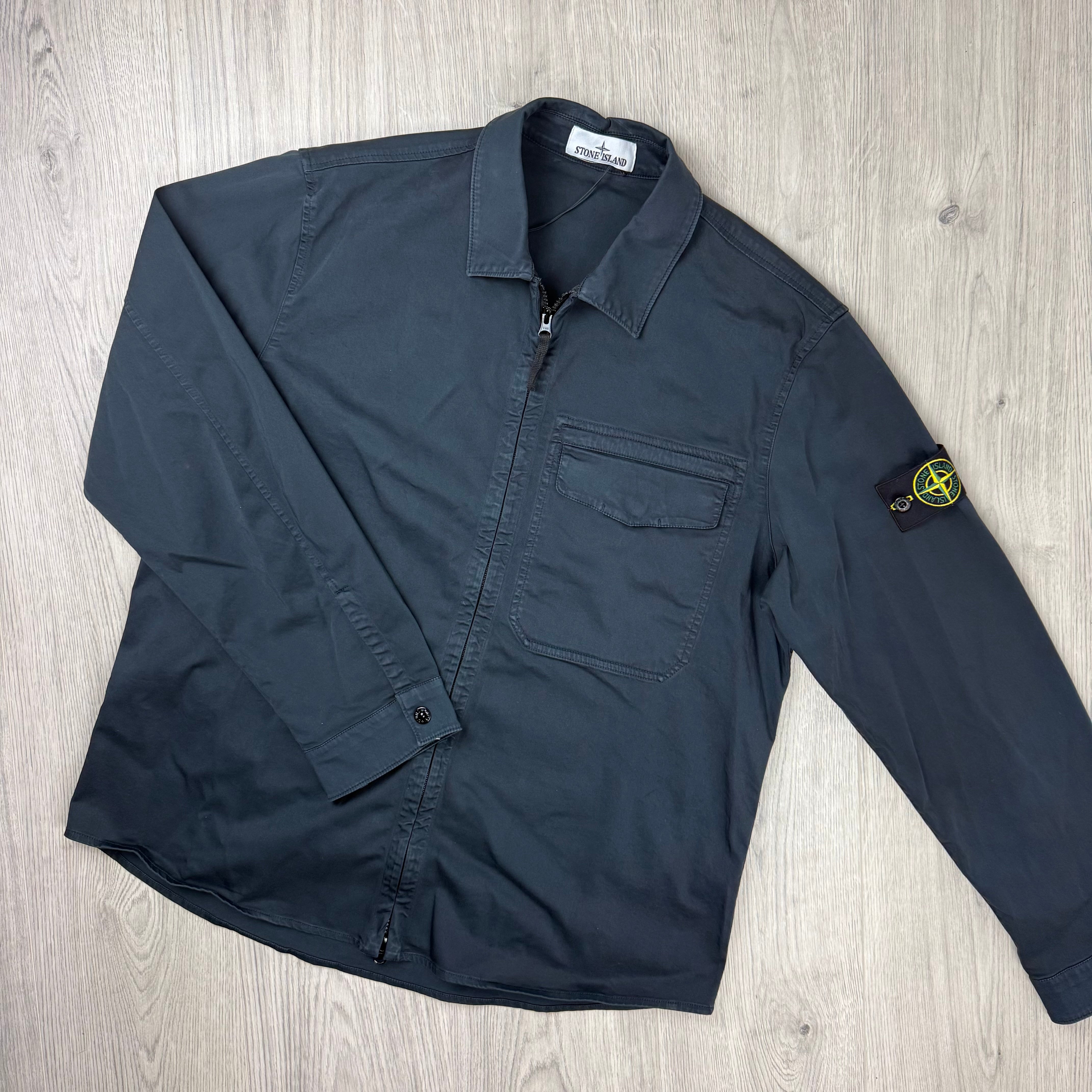 Stone Island Zip Overshirt - Navy