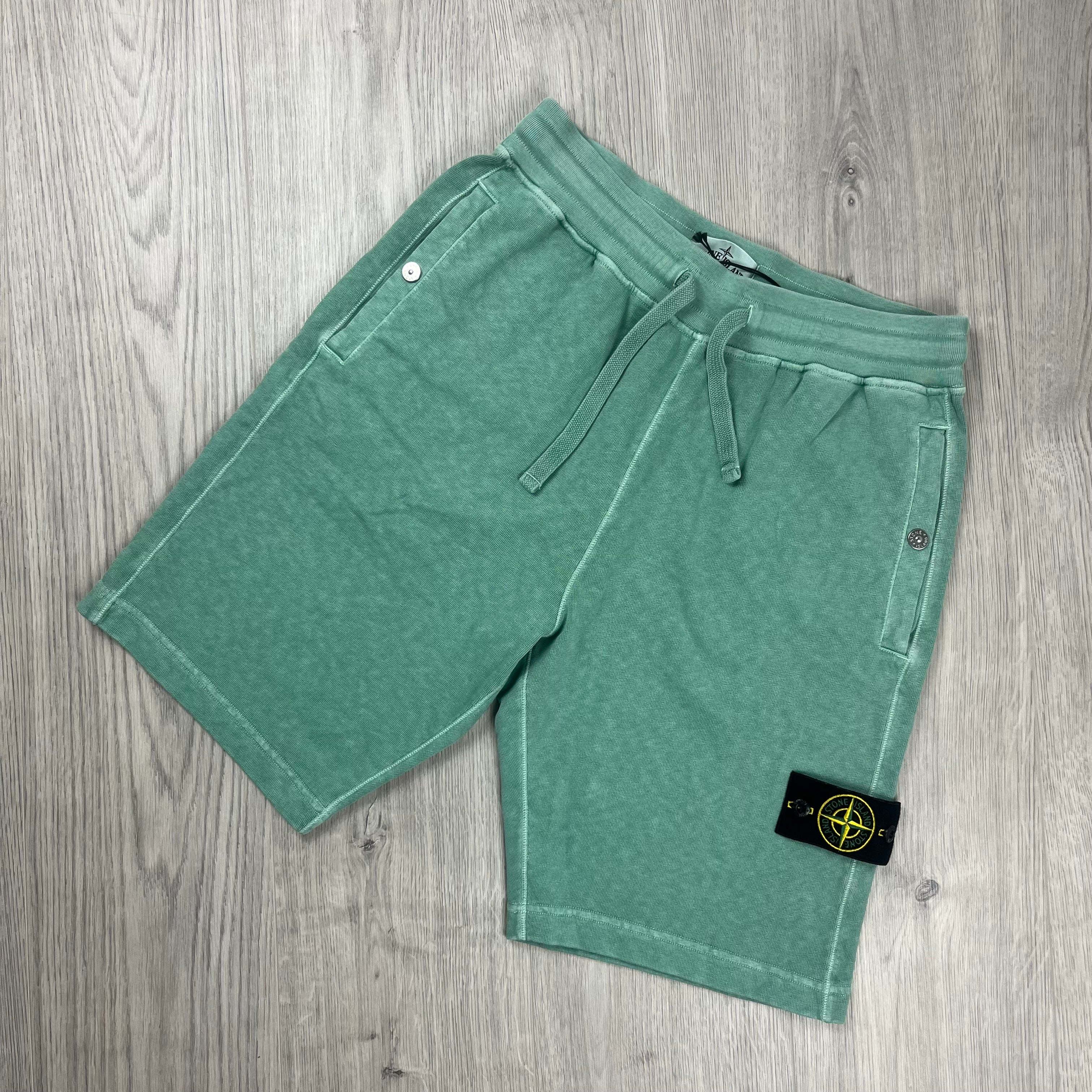 Stone Island Dyed Jersey Shorts - Green