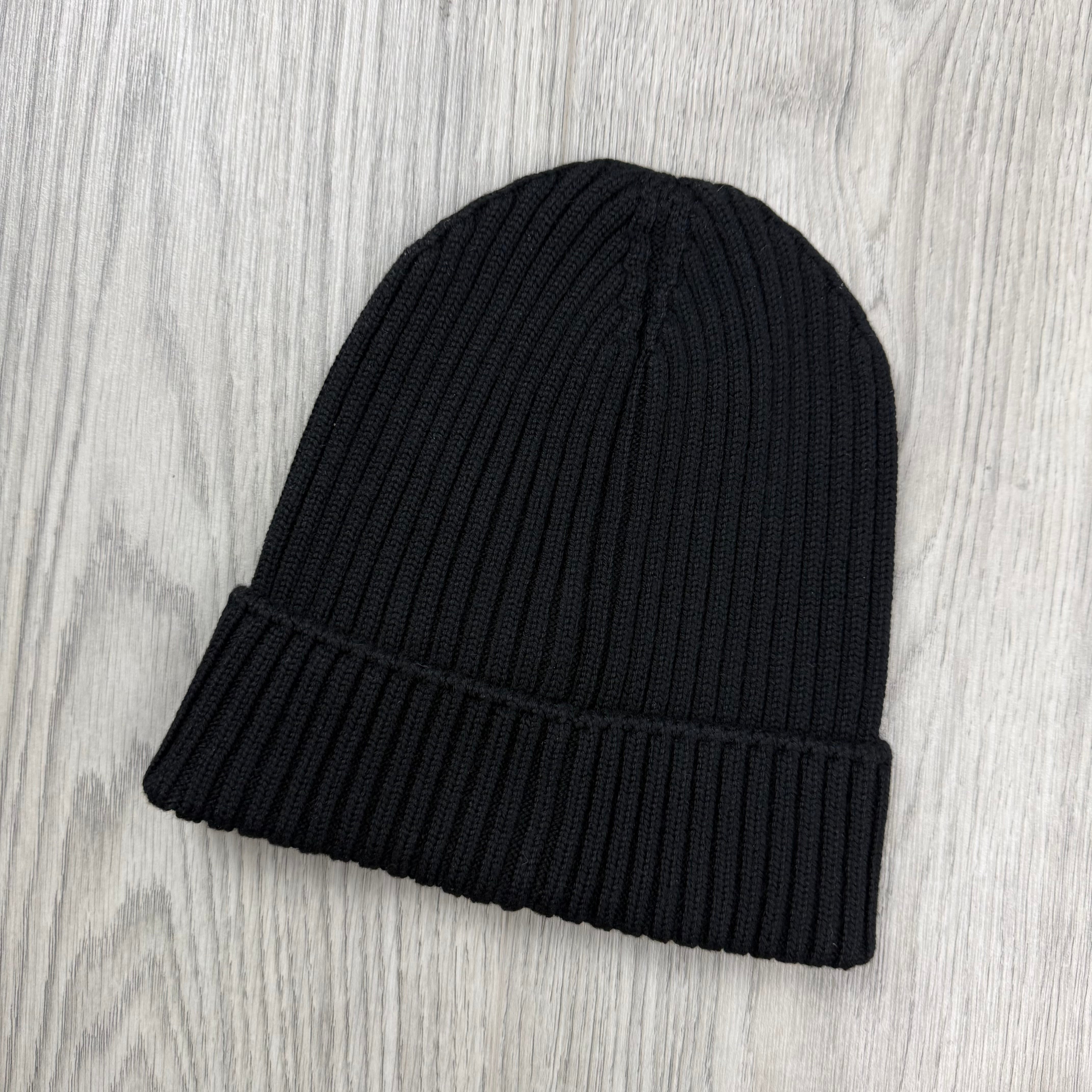 Moncler Junior Ribbed Beanie - Black