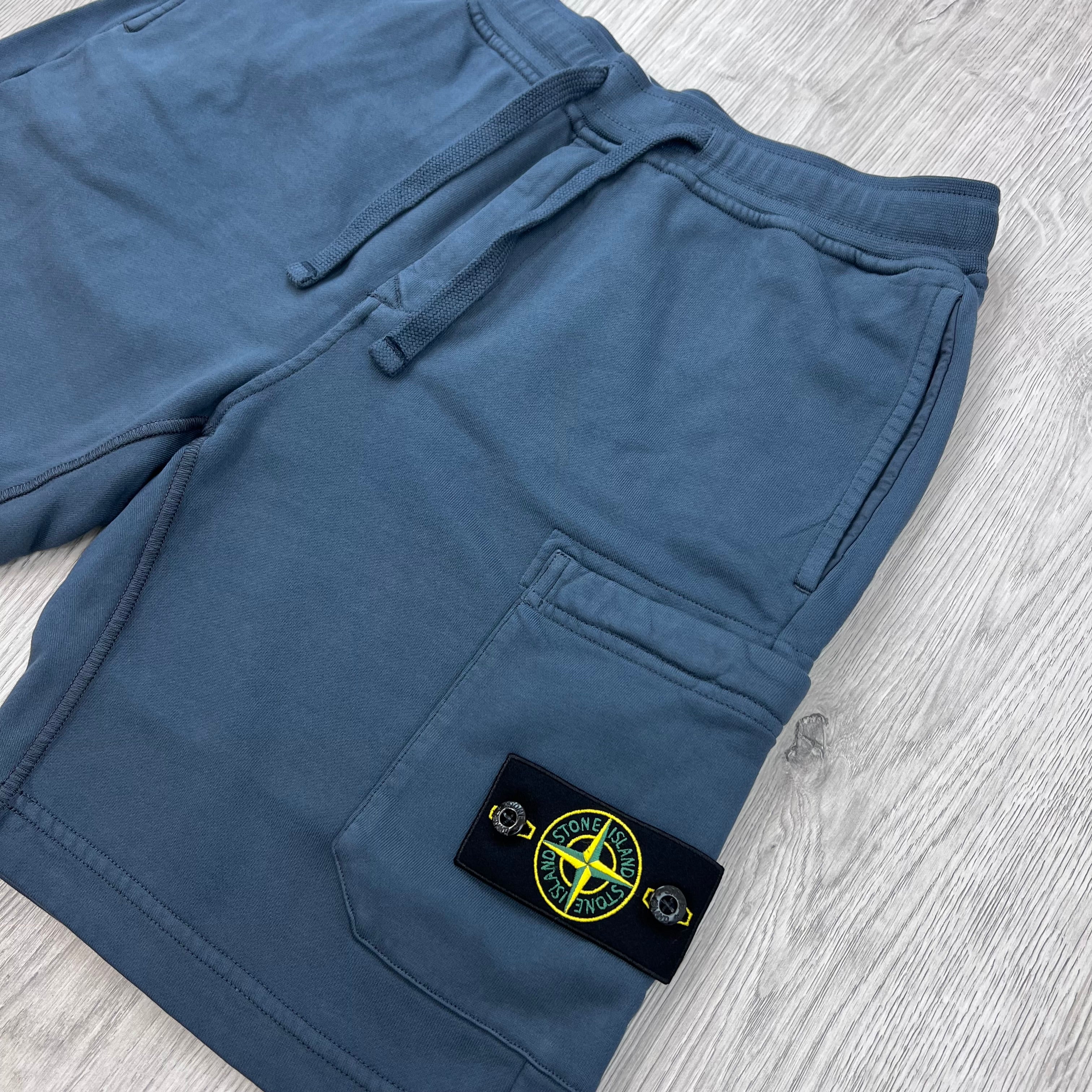 Stone Island Jersey Shorts - Slate Blue