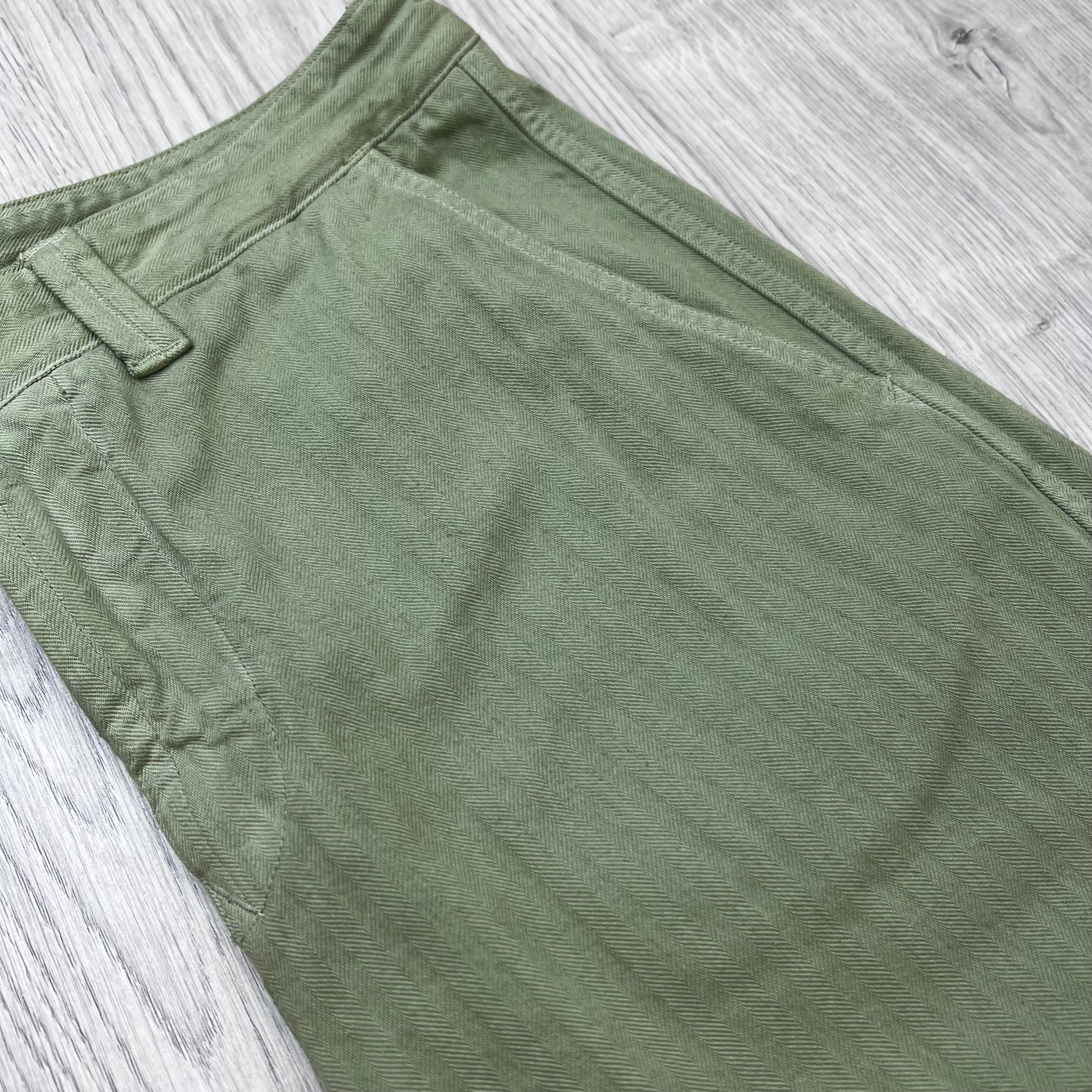 Stone Island Herringbone Trousers - Laurel Green