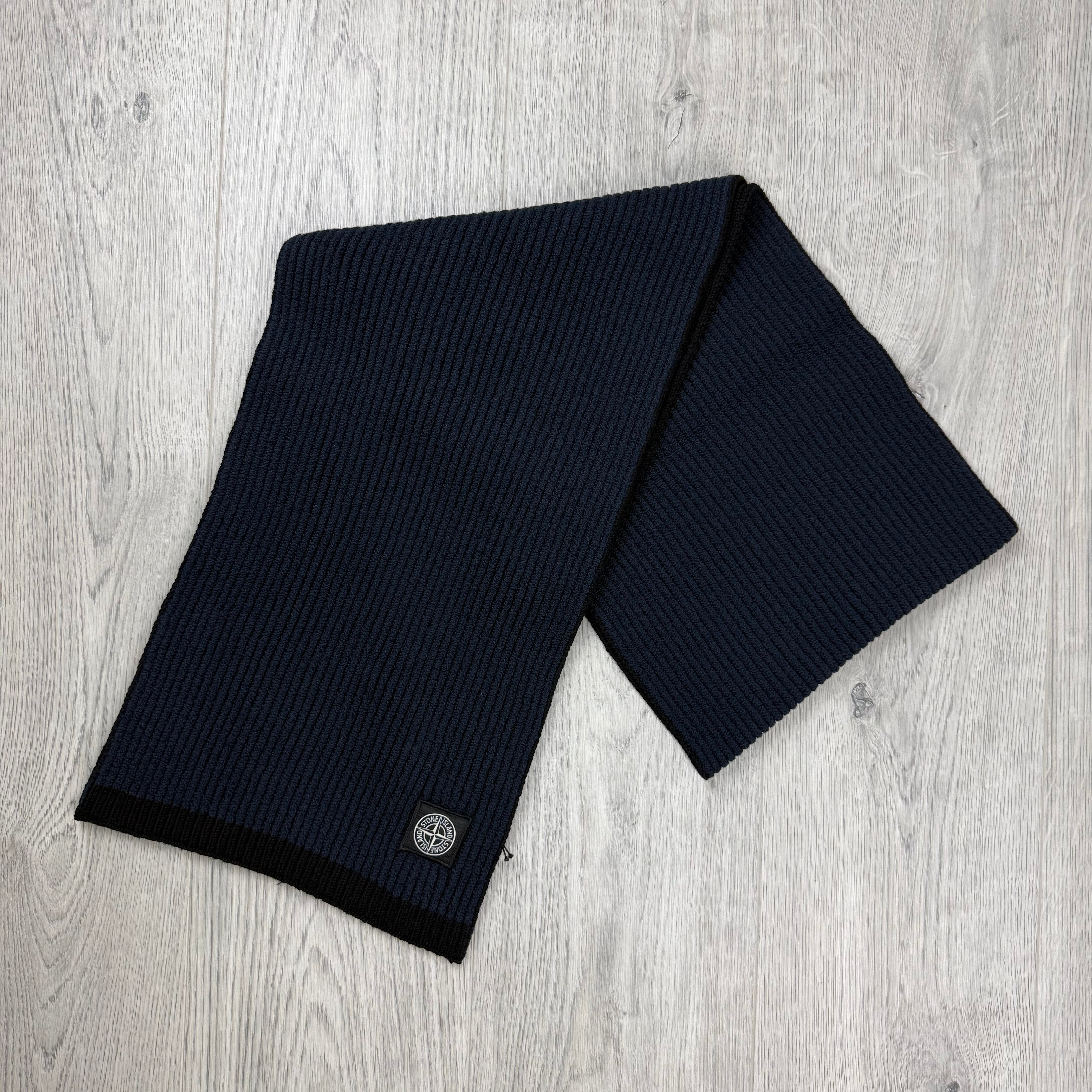 Stone Island Vanisé Rib Scarf - Navy