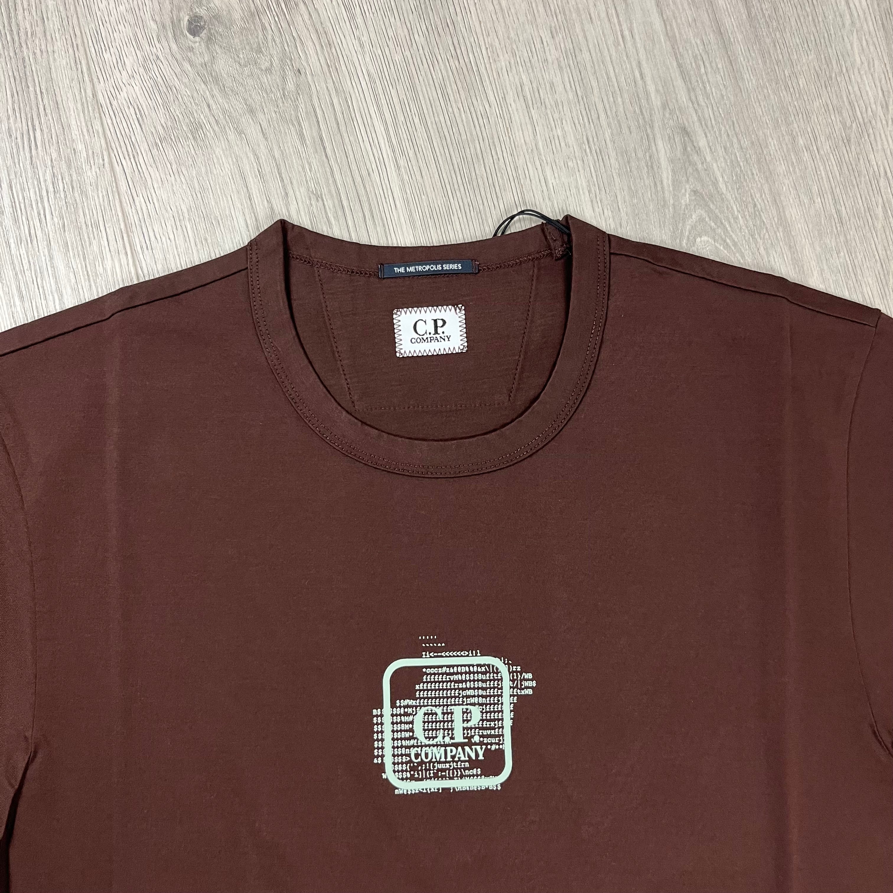 CP Company Metropolis T-shirt in Rum Raisin. On sale at Open Attire.