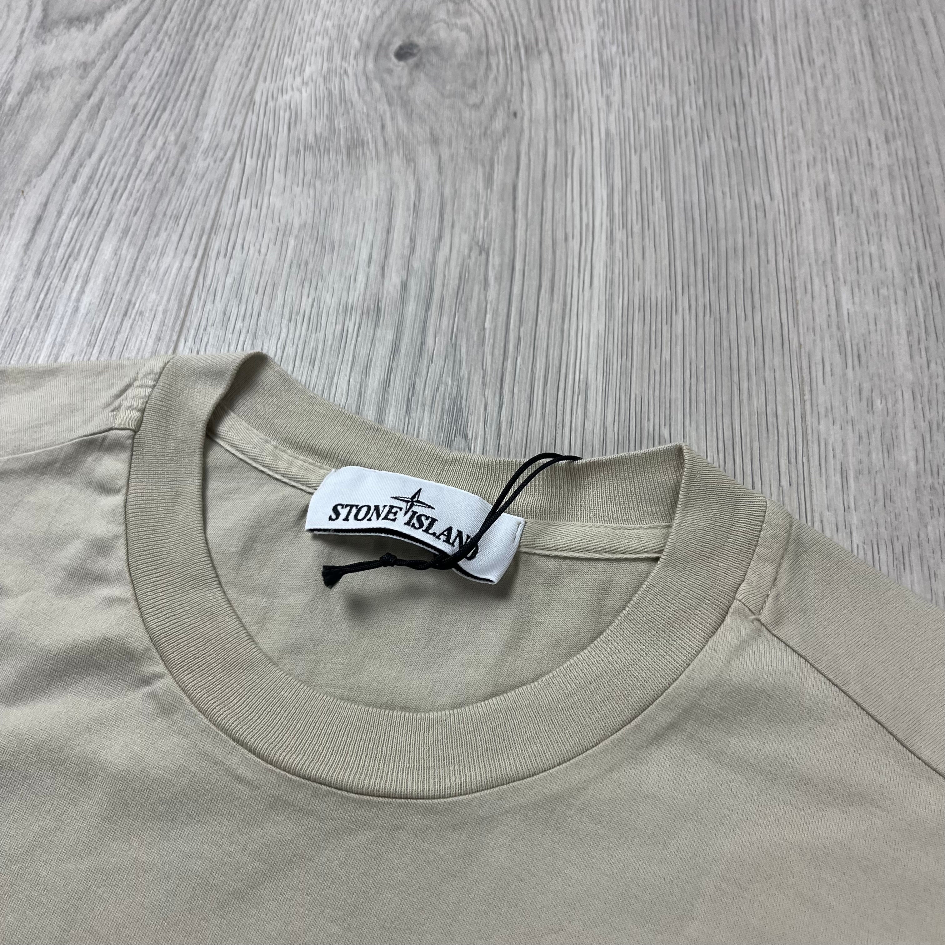 Stone Island Patch T-shirt in Off White. On sale at Open Attire.