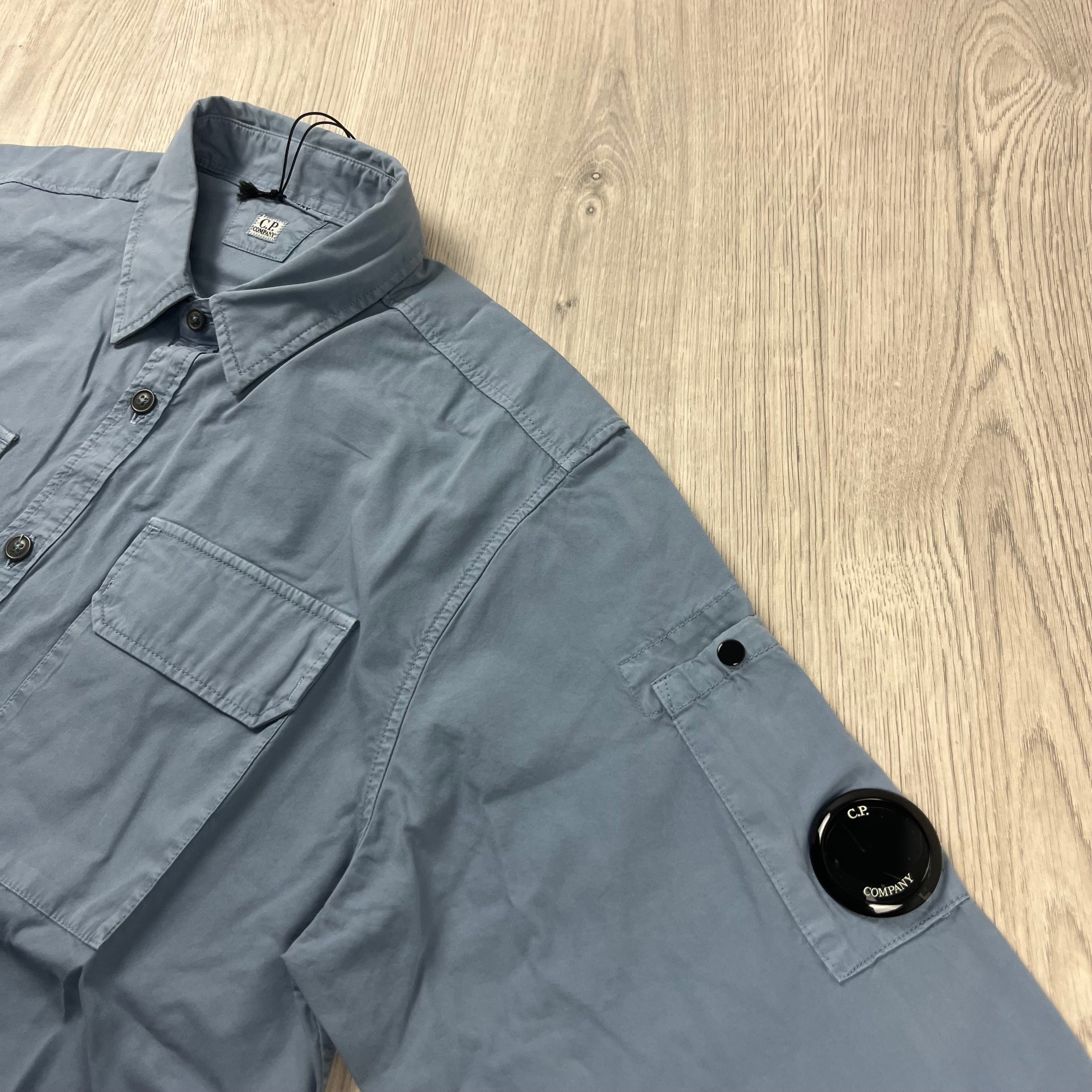 CP Company Button Overshirt - Flint Stone