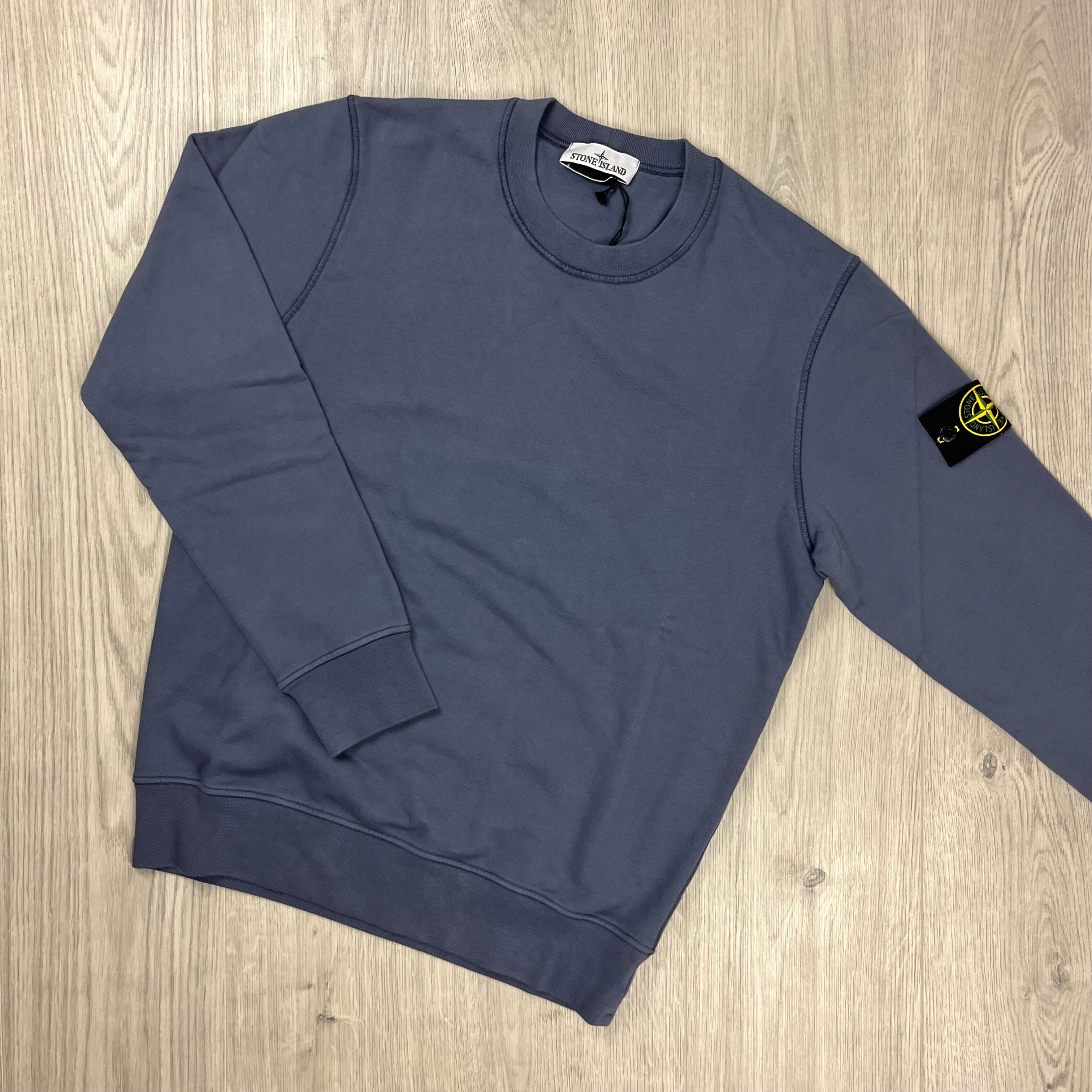 Stone Island Sweatshirt in Mid Blue. On sale at Open Attire.