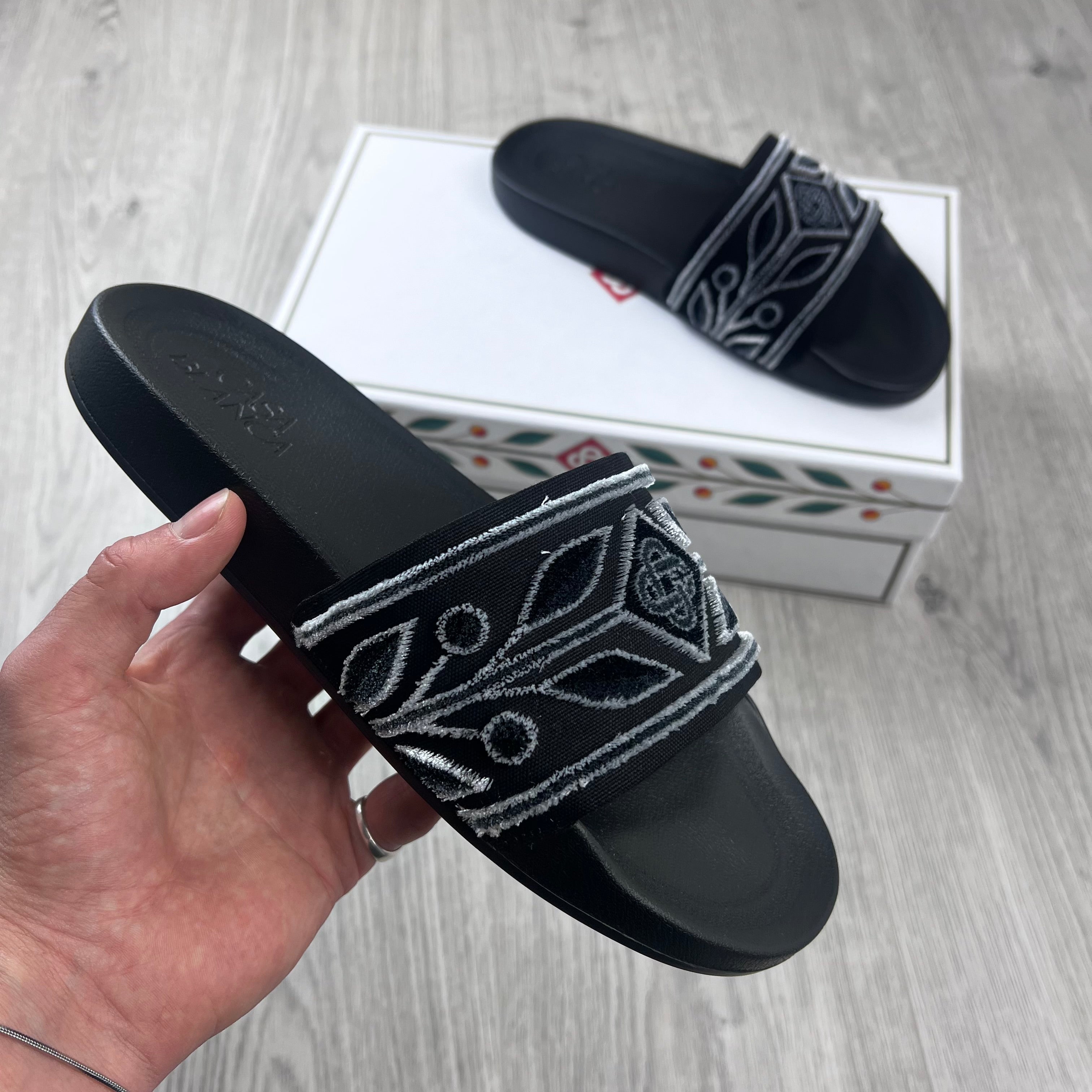 Casablanca Laurel Terry Slides - Black