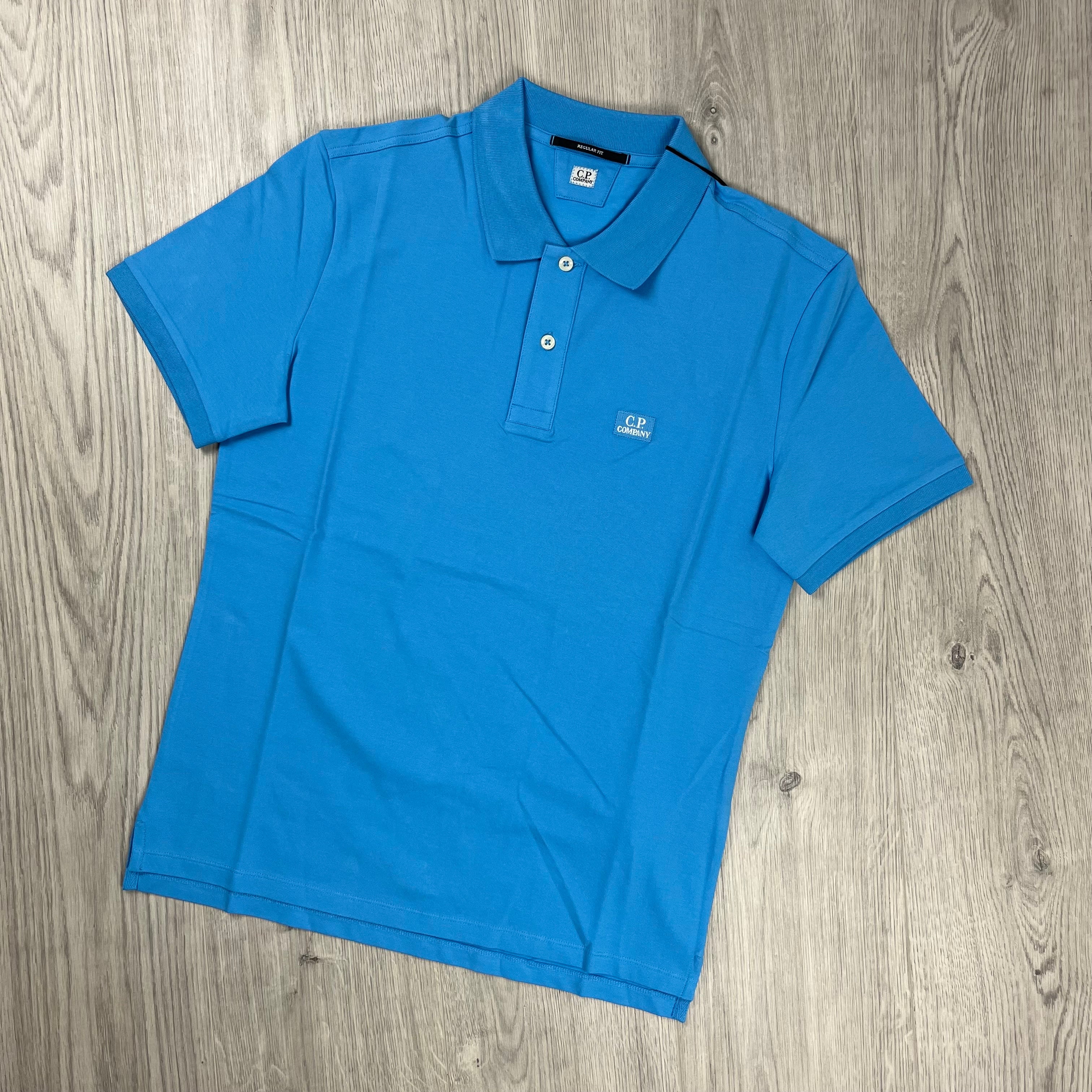 CP Company Piquet Polo Shirt - Azure