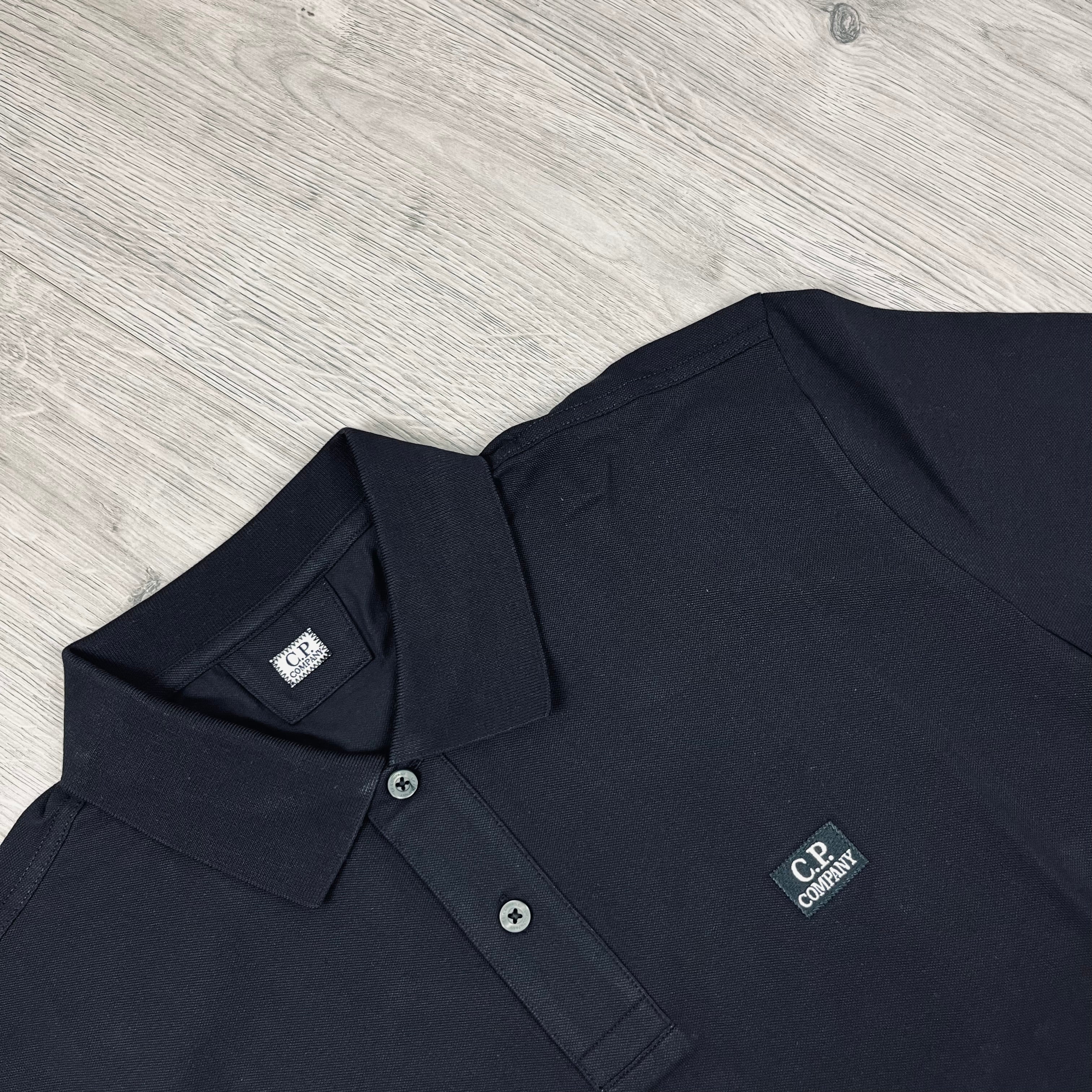 CP Company Piquet Polo Shirt - Black