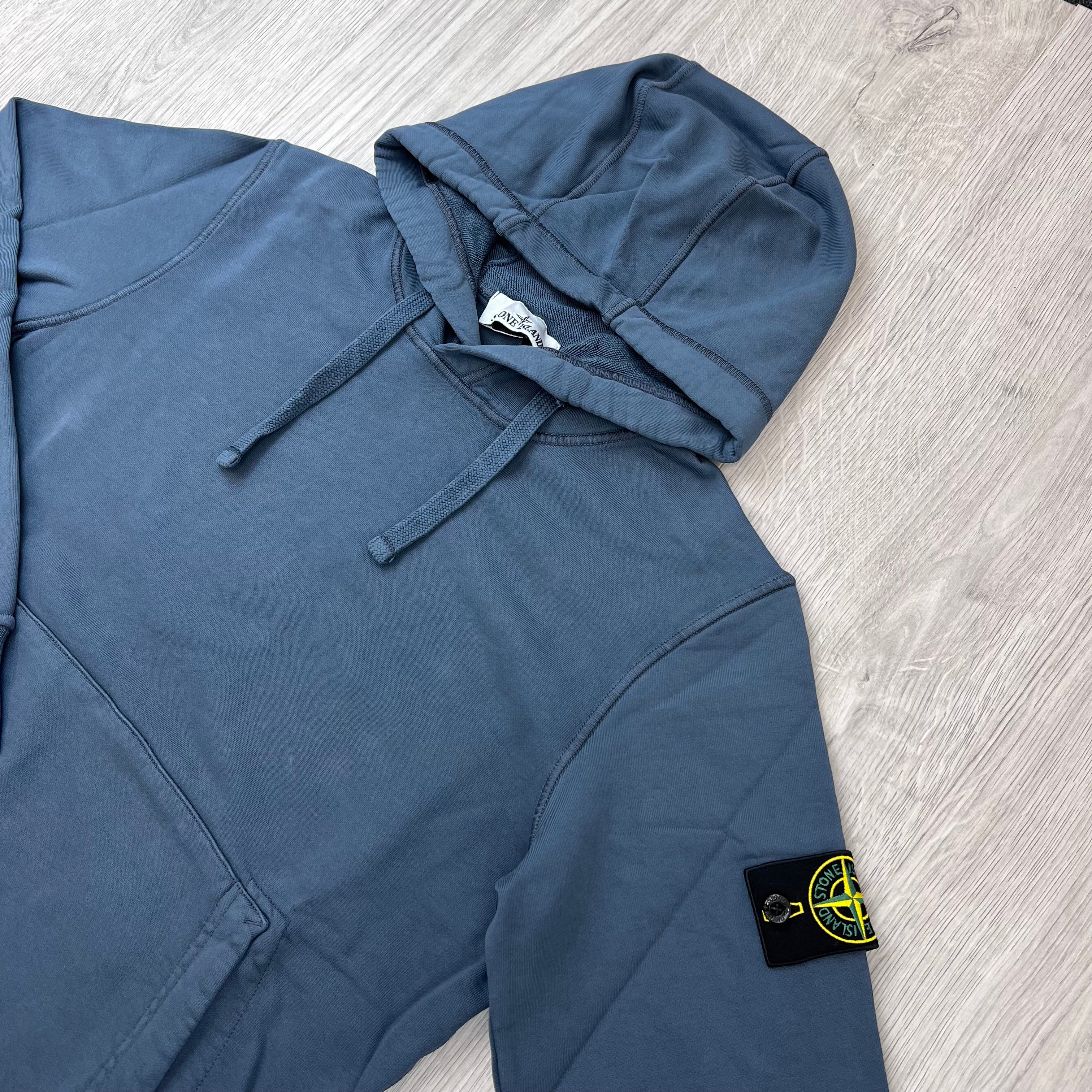 Stone Island Dyed Hoodie - Slate Blue