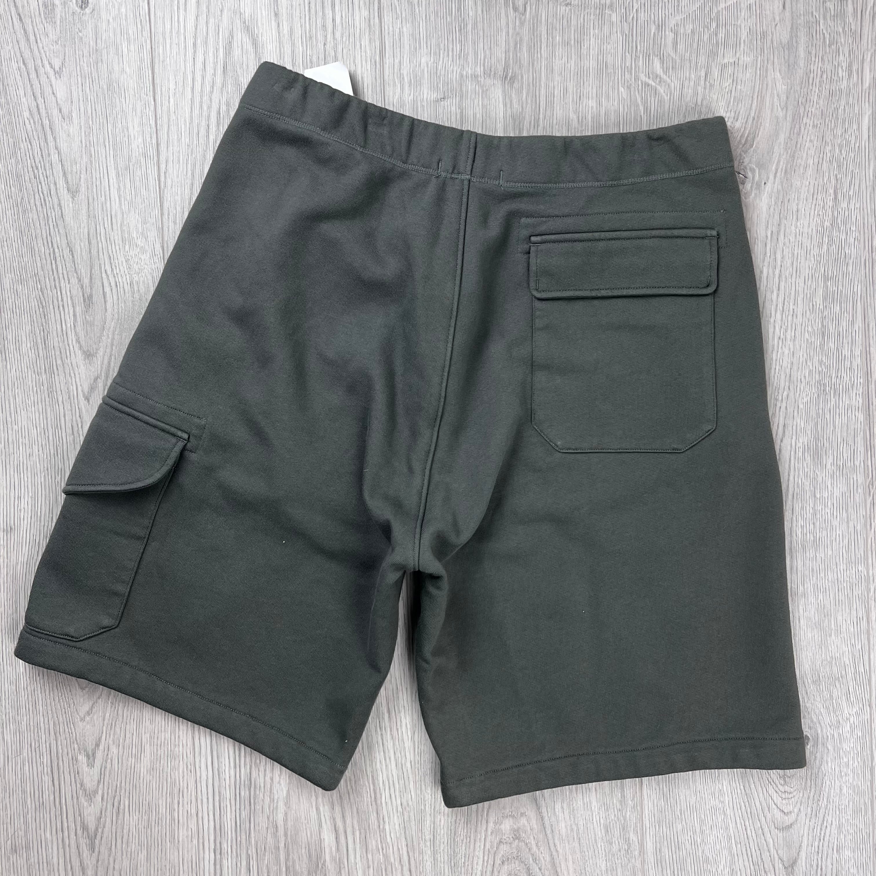 CP Company Raised Fleece Jersey Shorts - Gunmetal