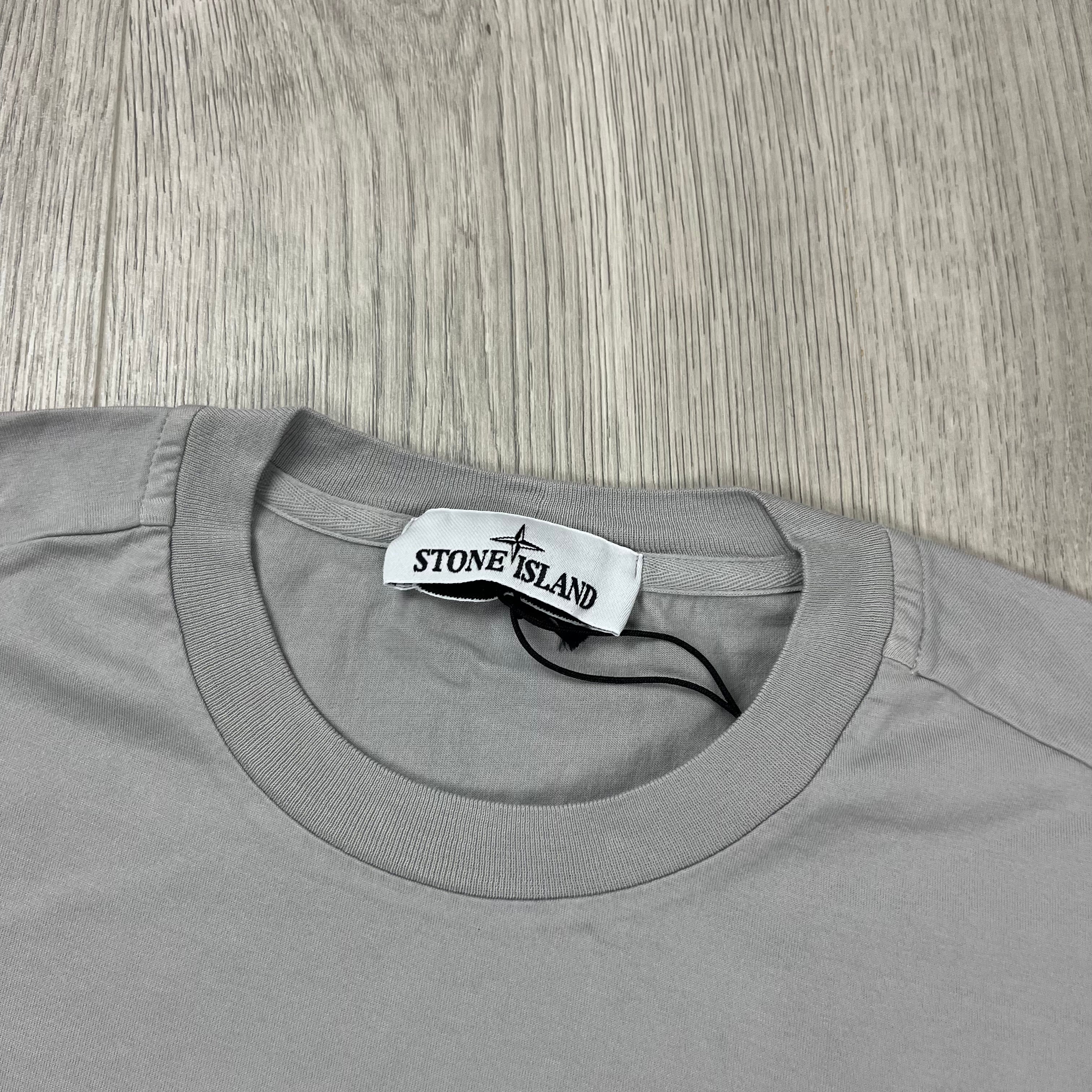 Stone Island Patch T-shirt in Grey. On sale at Open Attire.