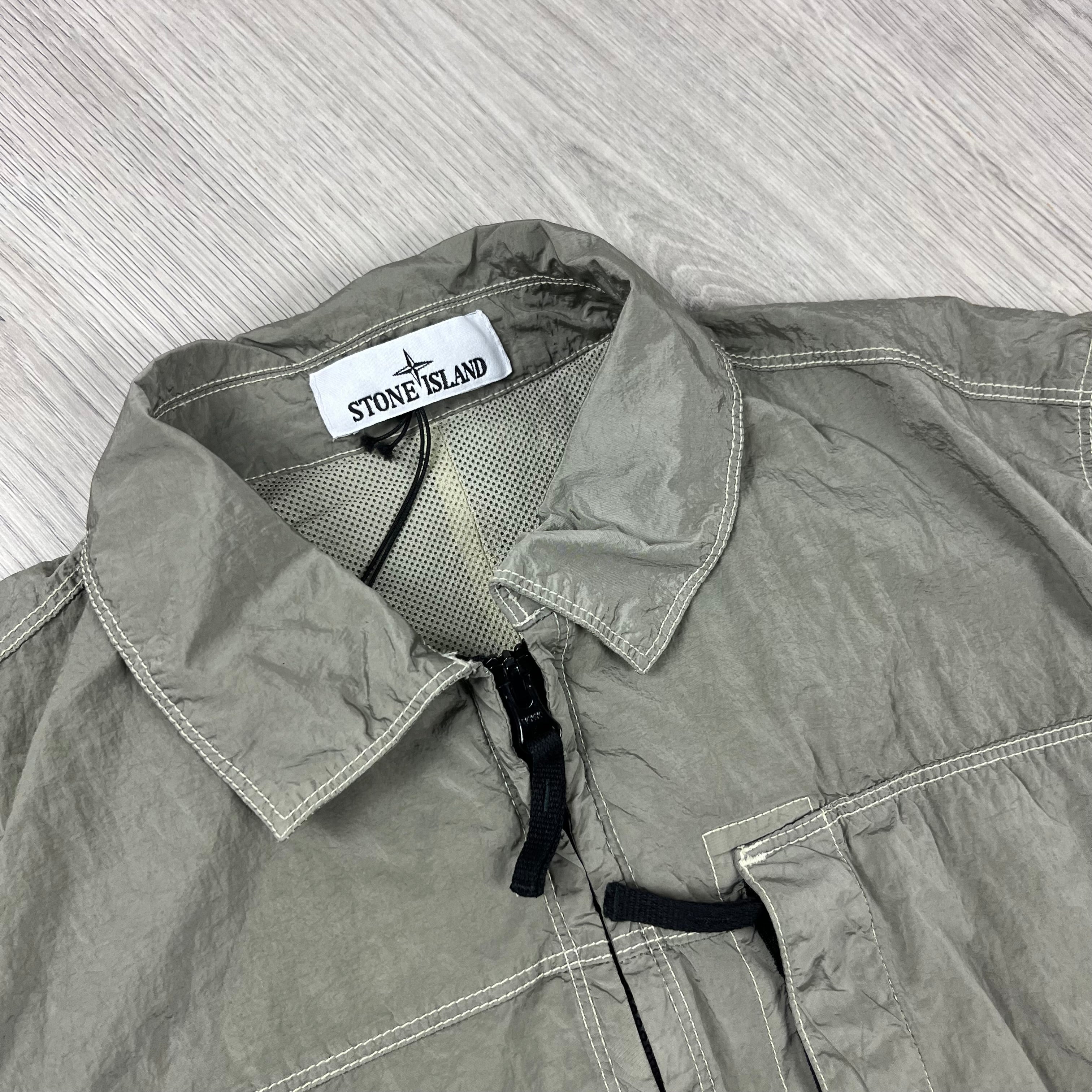 Stone Island Nylon Metal Overshirt in Off White. On sale at Open Attire.