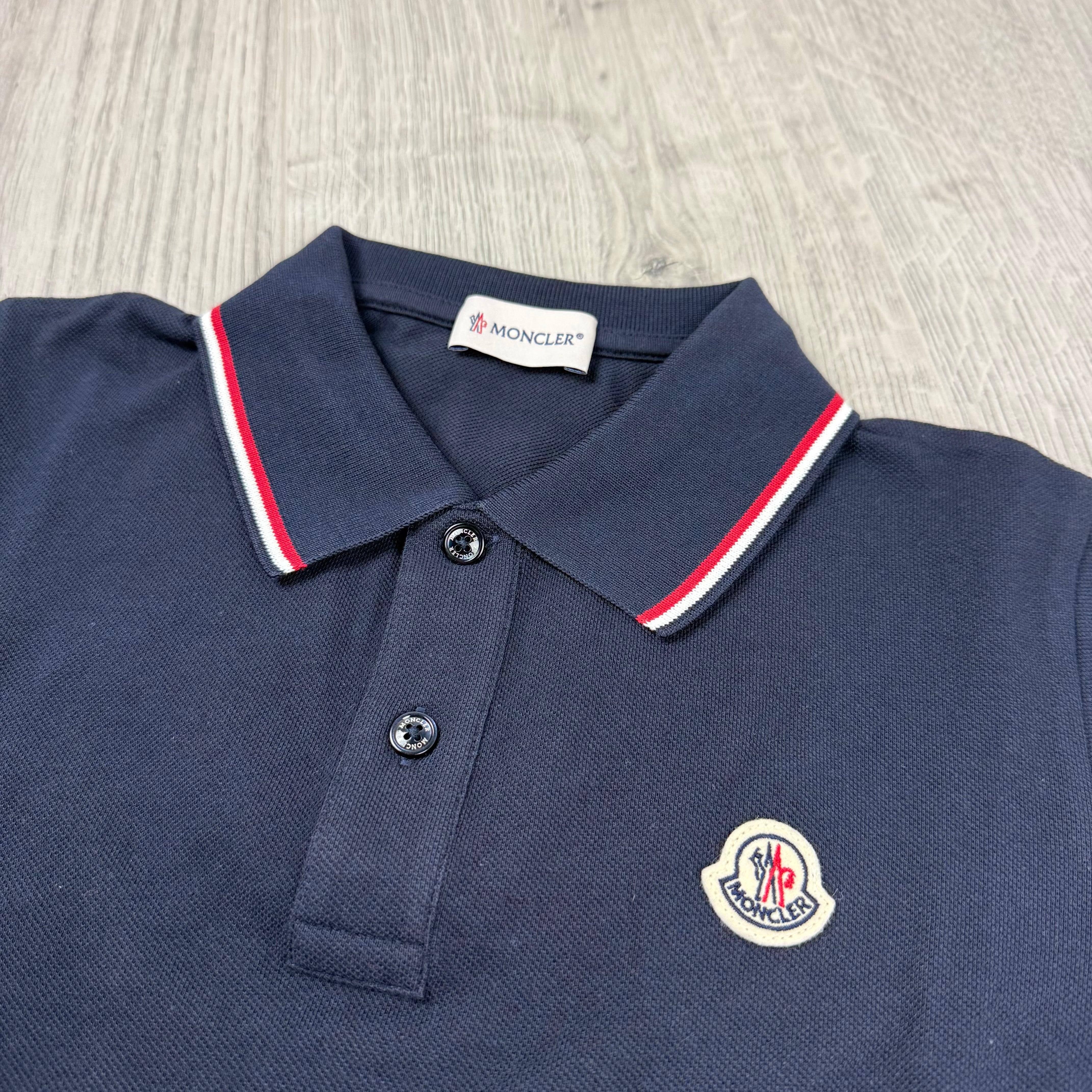 Moncler Junior Trim Polo Shirt - Navy