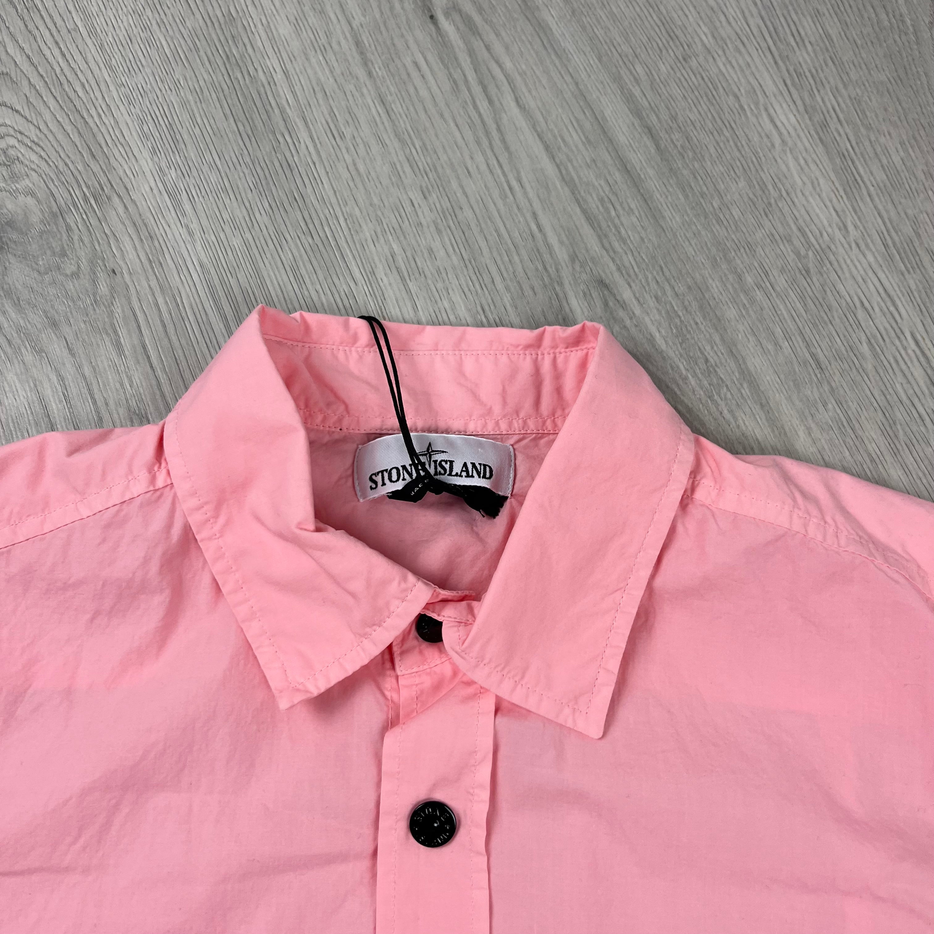 Stone Island Button Overshirt - Pink