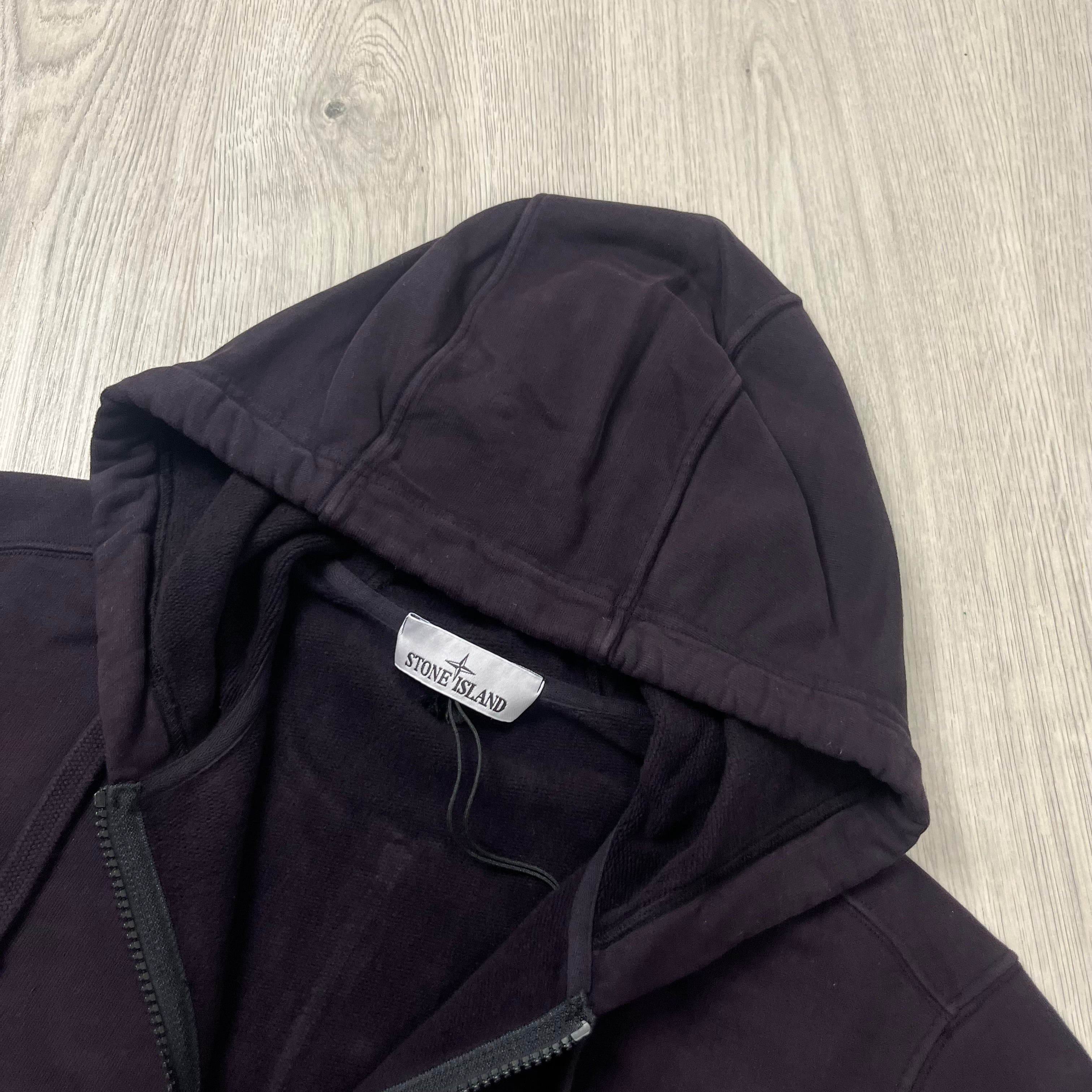 Stone Island Zip Hoodie - Burgundy