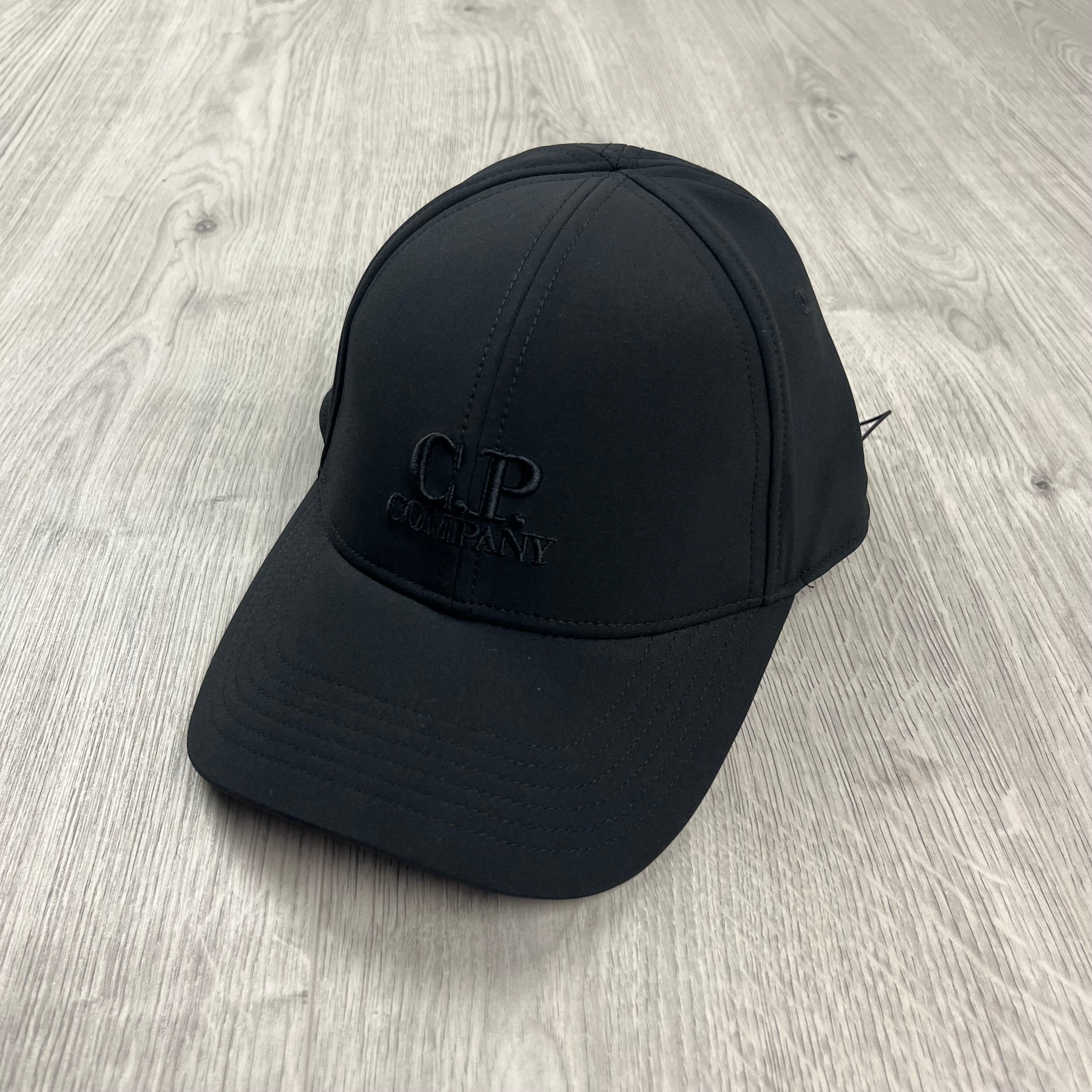 CP Company Shell-R Baseball Cap in Black. On sale at Open Attire.