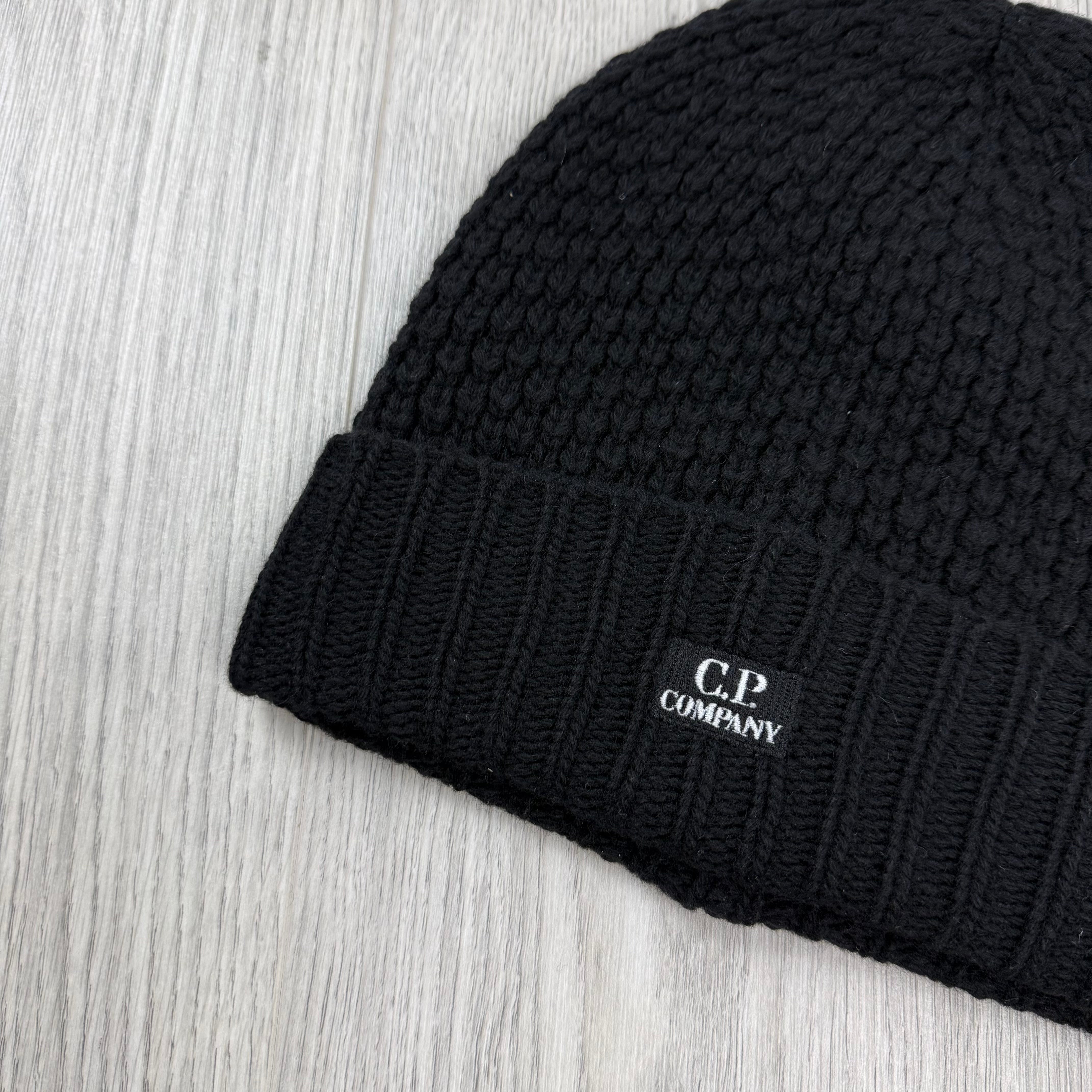 CP Company Patch Beanie - Black